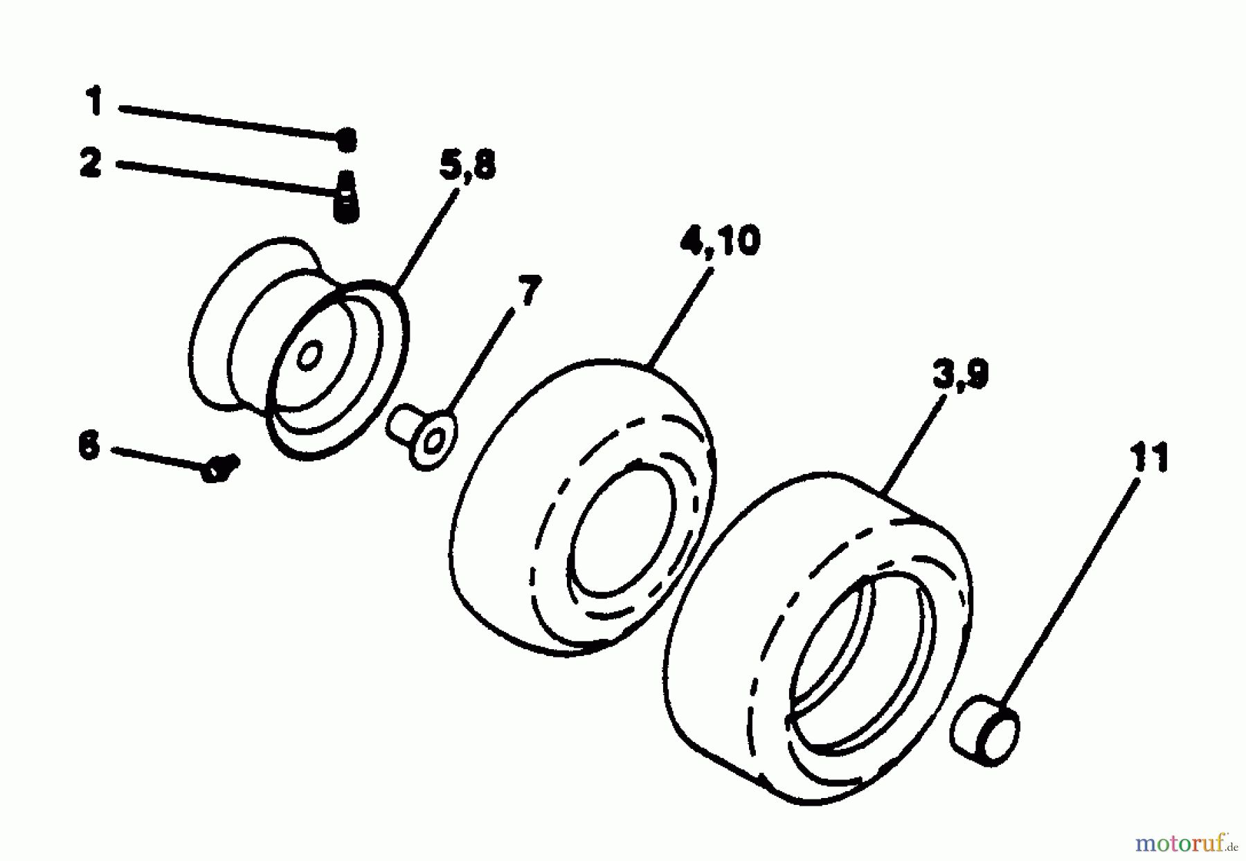  Husqvarna Rasen und Garten Traktoren LT 125 (954002711) (HC12542B) - Husqvarna Lawn Tractor (1995-01 to 1996-03) Wheels & Tires