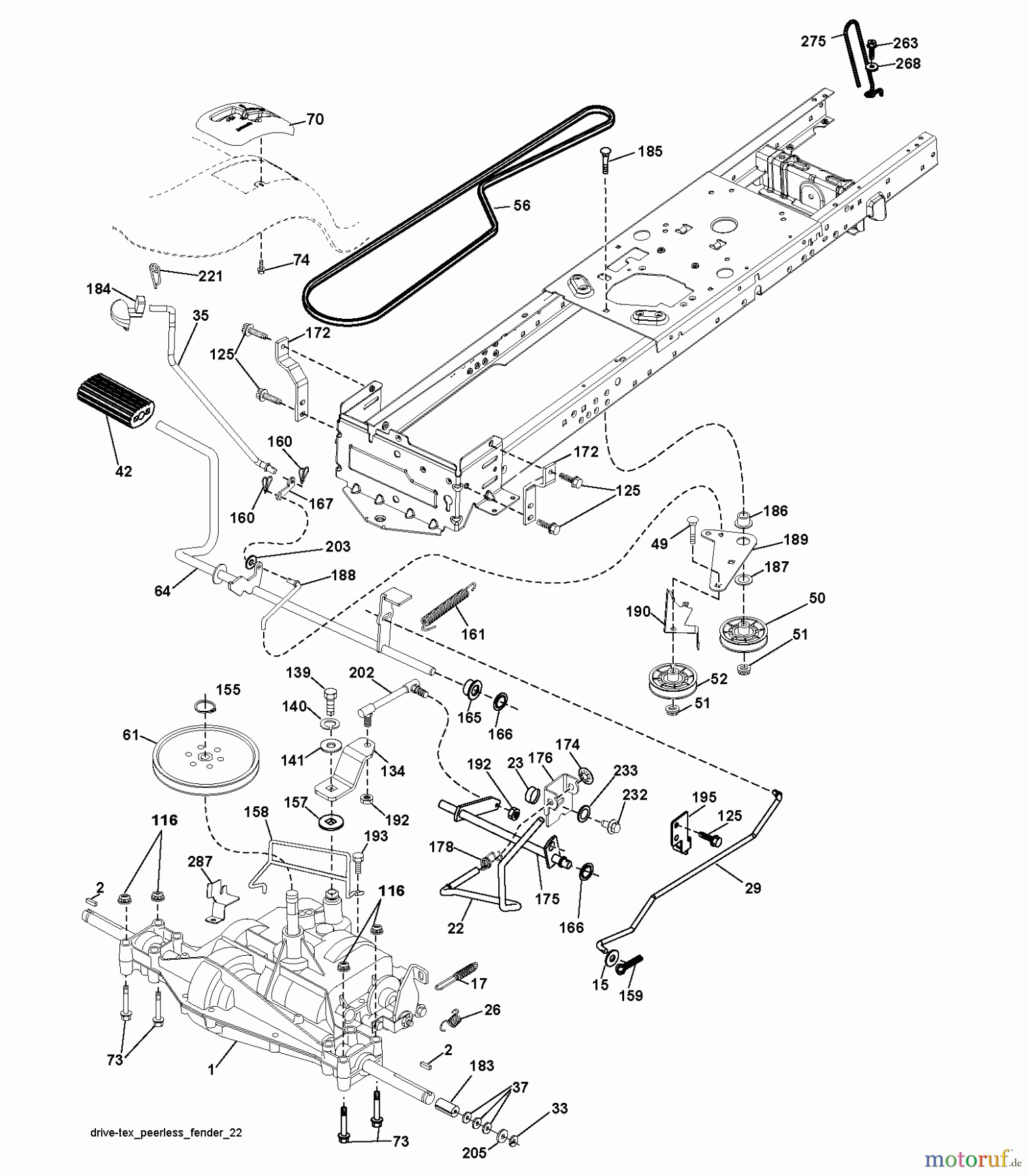  Jonsered Rasen  und Garten Traktoren LT2213 (96041007902) - Jonsered Lawn & Garden Tractor (2010-07) DRIVE