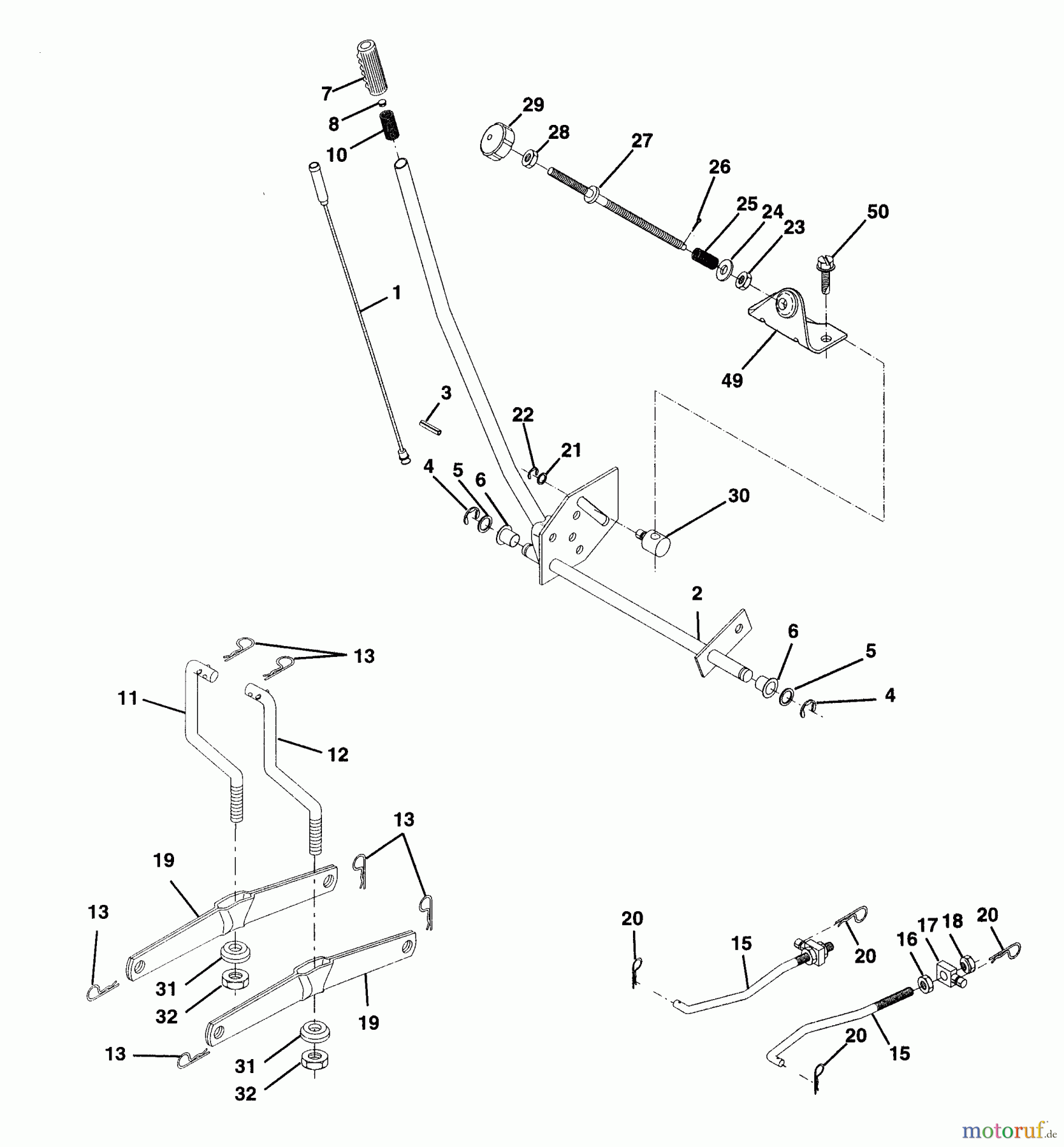  Husqvarna Rasen und Garten Traktoren LTH 125 (954000782) (HC125H42A) - Husqvarna Lawn Tractor (1994-01 & After) Lift