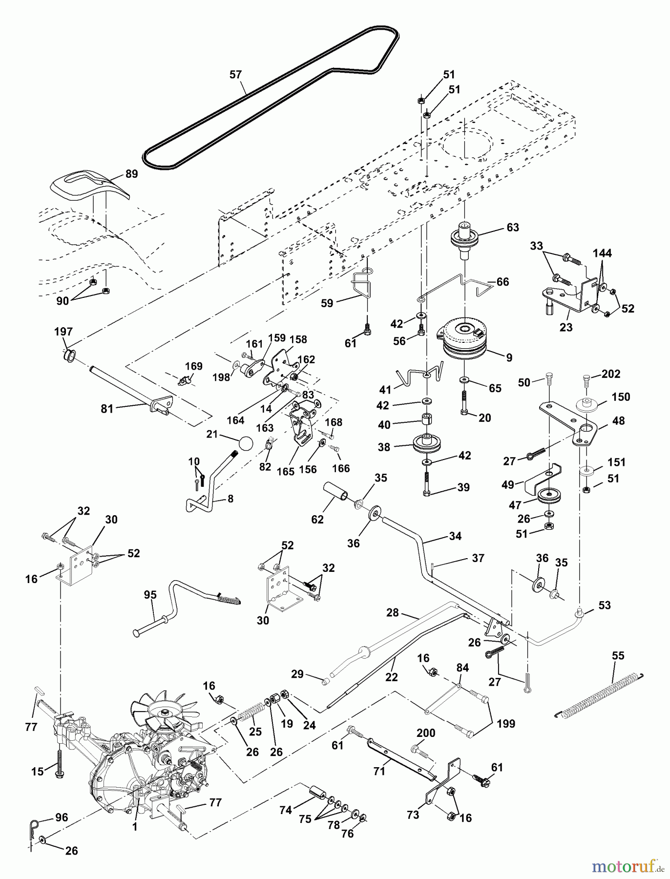  Husqvarna Rasen und Garten Traktoren LTH 130 (954140107A) - Husqvarna Lawn Tractor (1999-11 & After) Drive