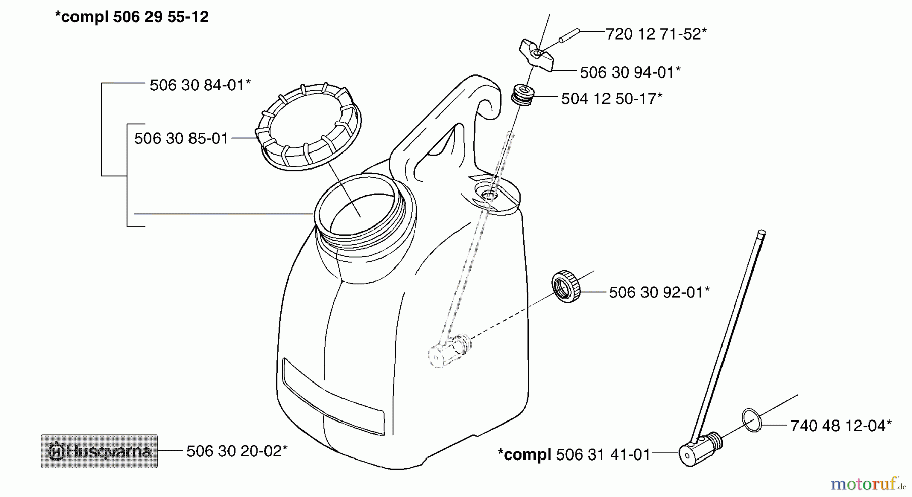  Husqvarna Zubehör, Sägen KV 03 II - Husqvarna Trolley Cart for 371 K / 3210 K (2002-08 & After) Water Container Assy.