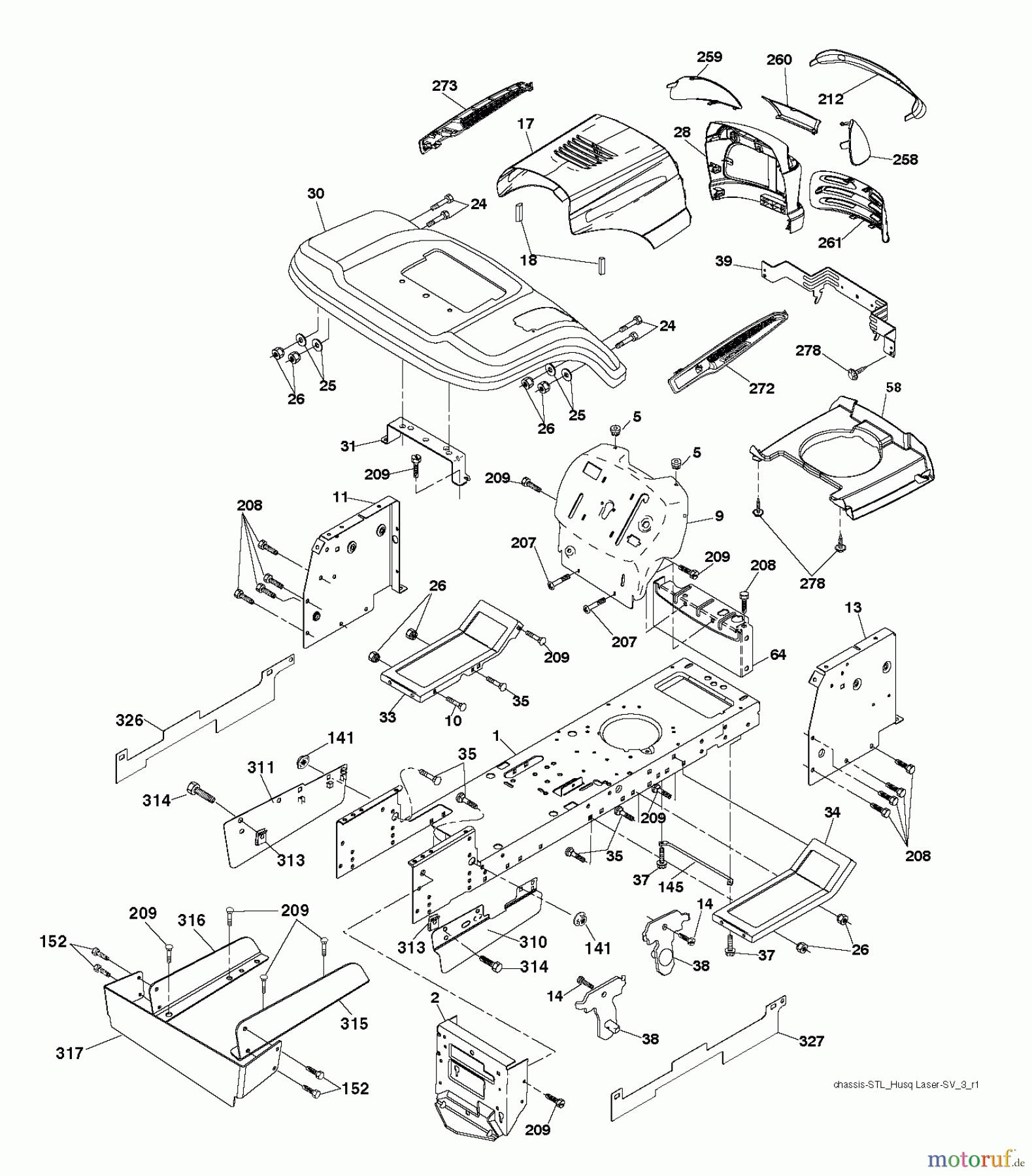  Husqvarna Rasen und Garten Traktoren LTH 141 (96011030101) - Husqvarna Lawn Tractor (2012-08 & After) CHASSIS ENCLOSURES