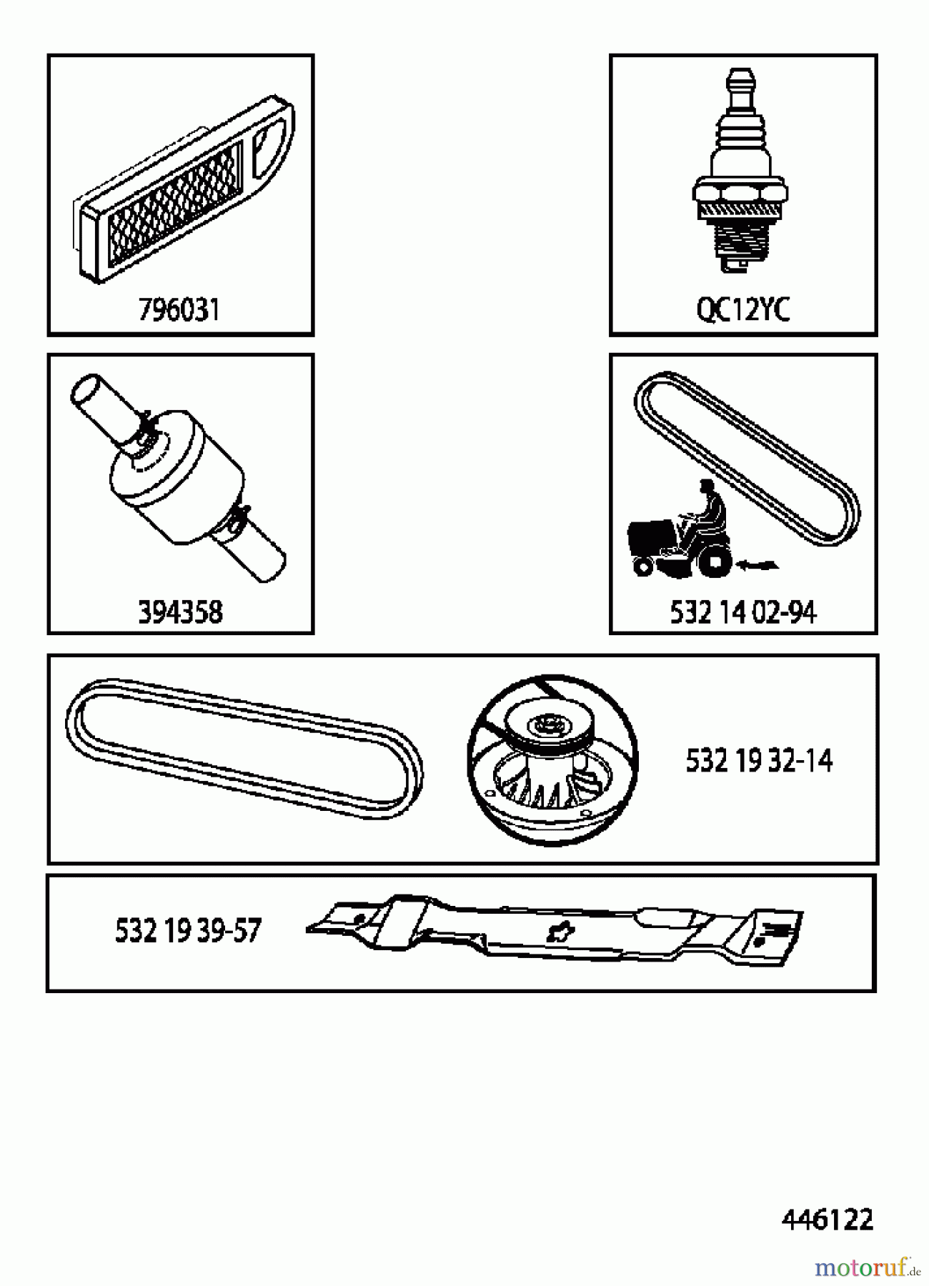  Husqvarna Rasen und Garten Traktoren LTH 141 (96011030102) - Husqvarna Lawn Tractor (2013-08) FREQUENTLY USED PARTS