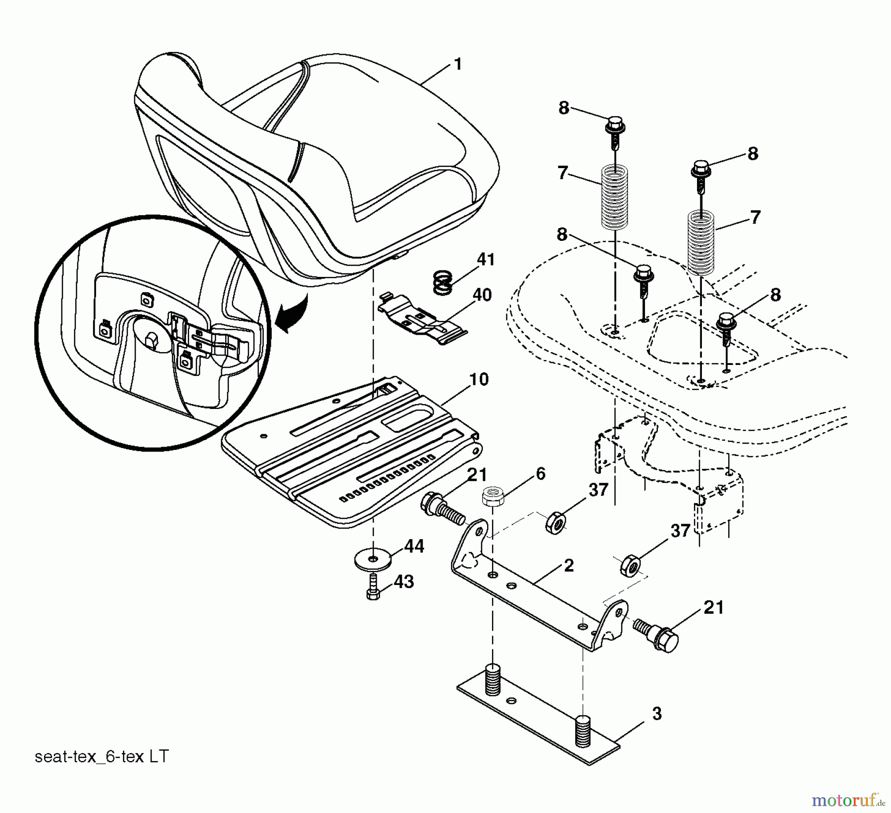  Husqvarna Rasen und Garten Traktoren LTH 18538 (96043013102) - Husqvarna Lawn Tractor (2011-06 & After) SEAT