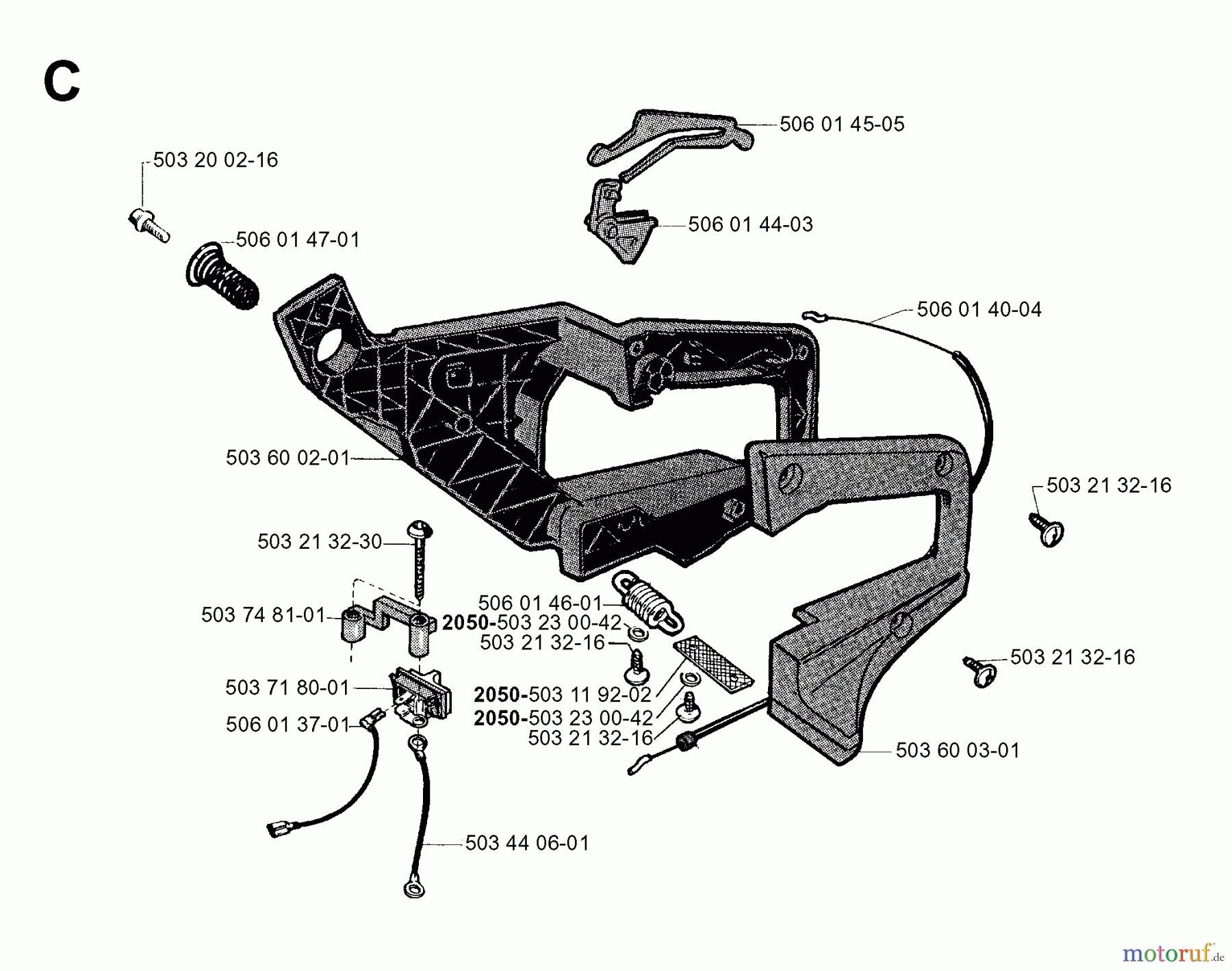  Jonsered Motorsägen 2050 - Jonsered Chainsaw (2001-09) HANDLE