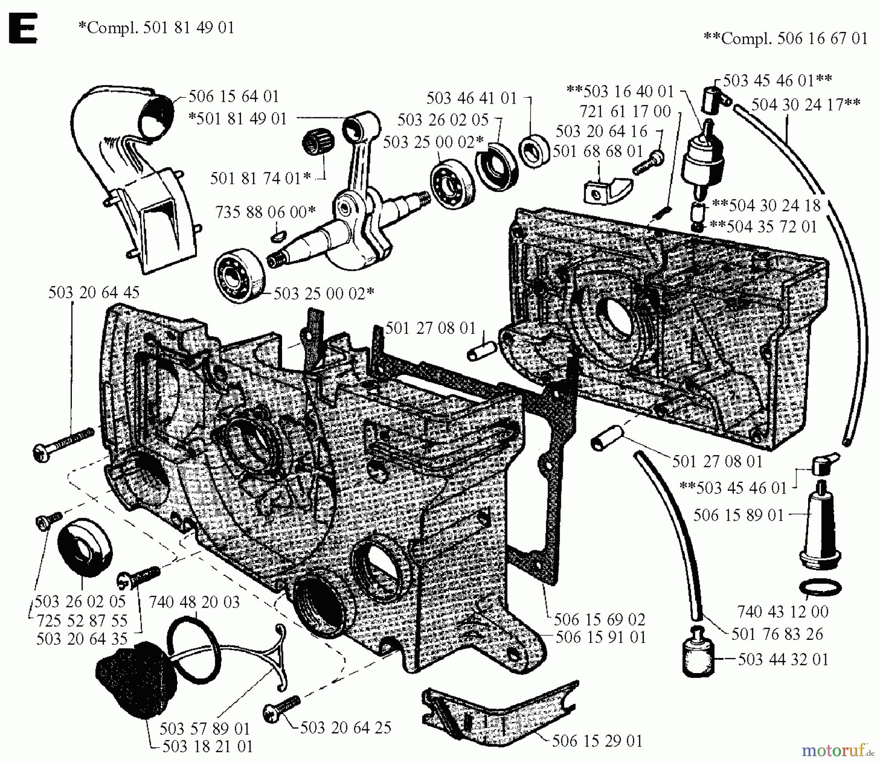  Jonsered Motorsägen 2094 - Jonsered Chainsaw (1991-06) CRANKCASE