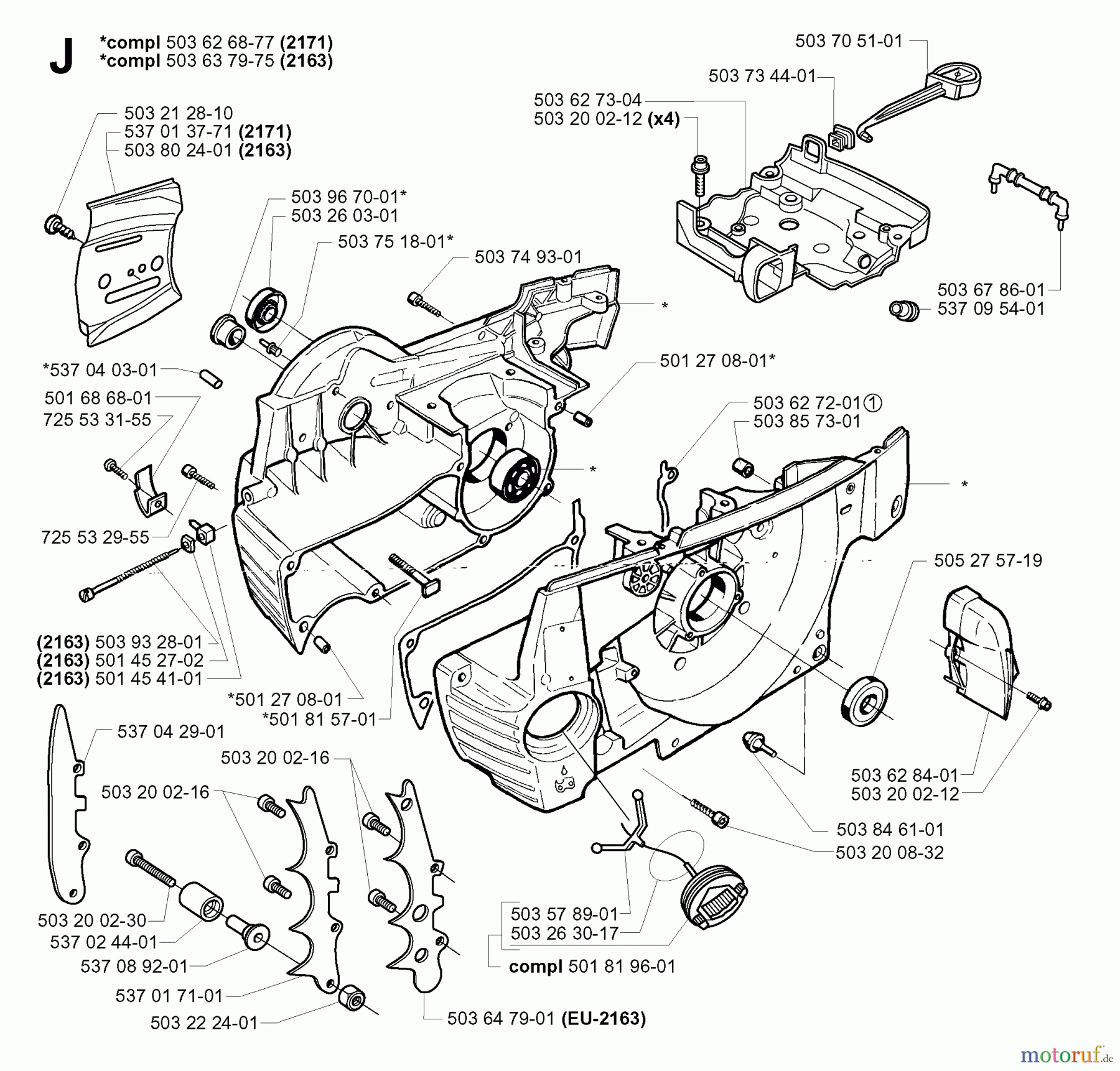  Jonsered Motorsägen 2171 EPA - Jonsered Chainsaw (2001-10) CRANKCASE