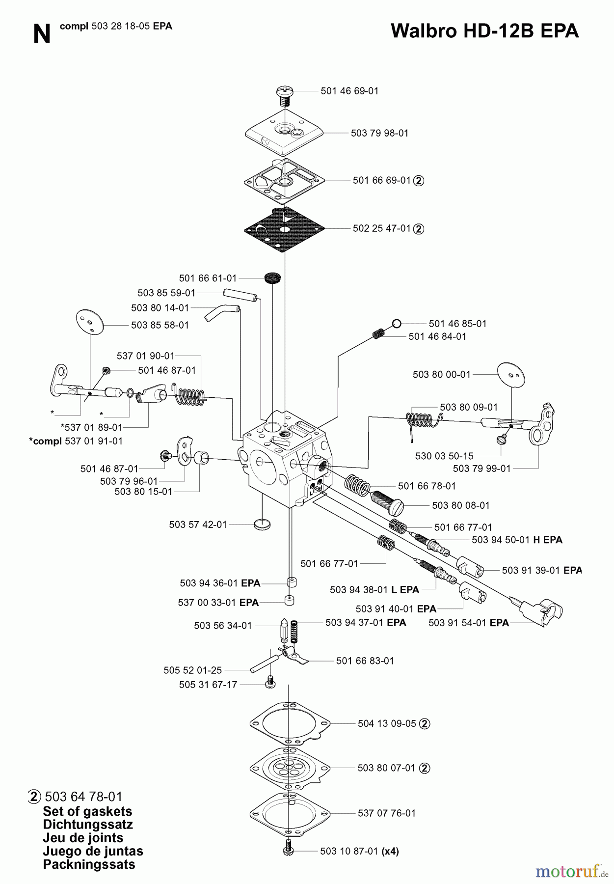  Jonsered Motorsägen 2165 - Jonsered Chainsaw (2002-01) CARBURETOR DETAILS #1