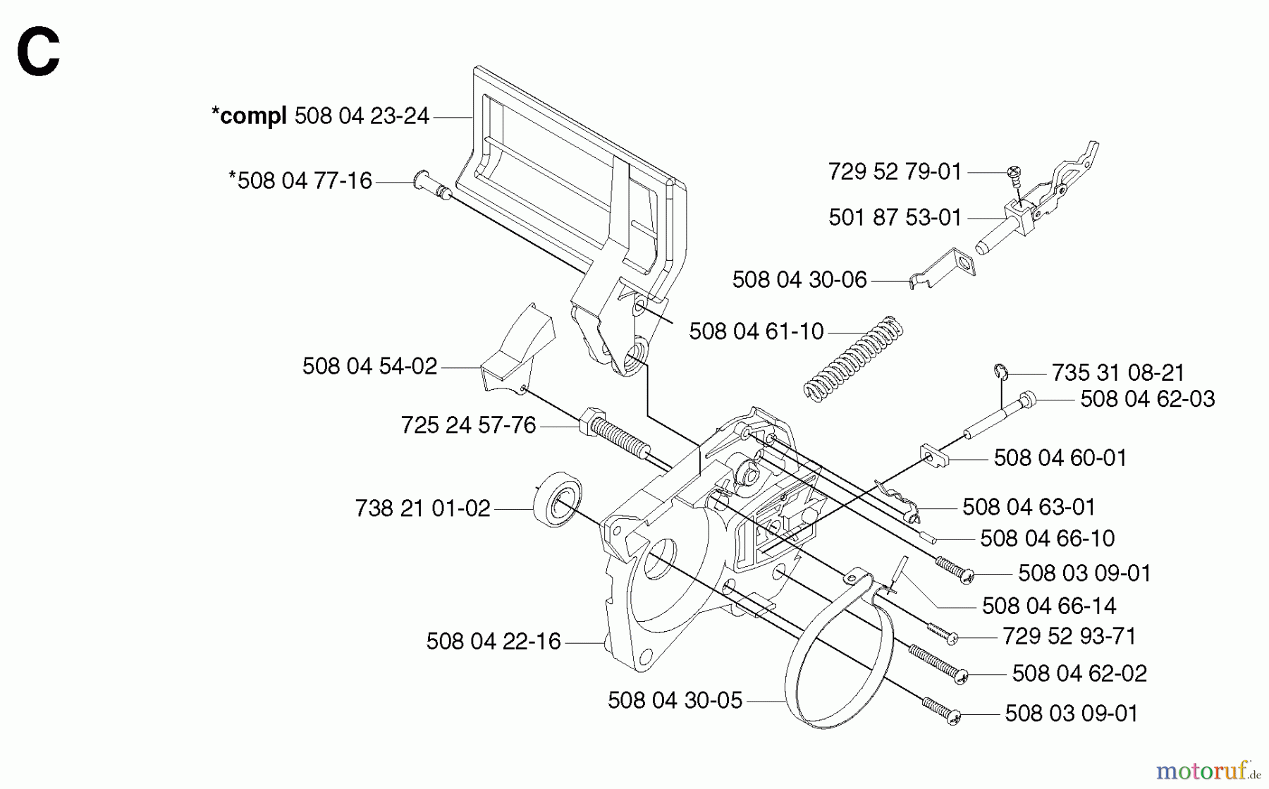  Jonsered Motorsägen CS2118EL - Jonsered Chainsaw (2003-01) CHAIN BRAKE