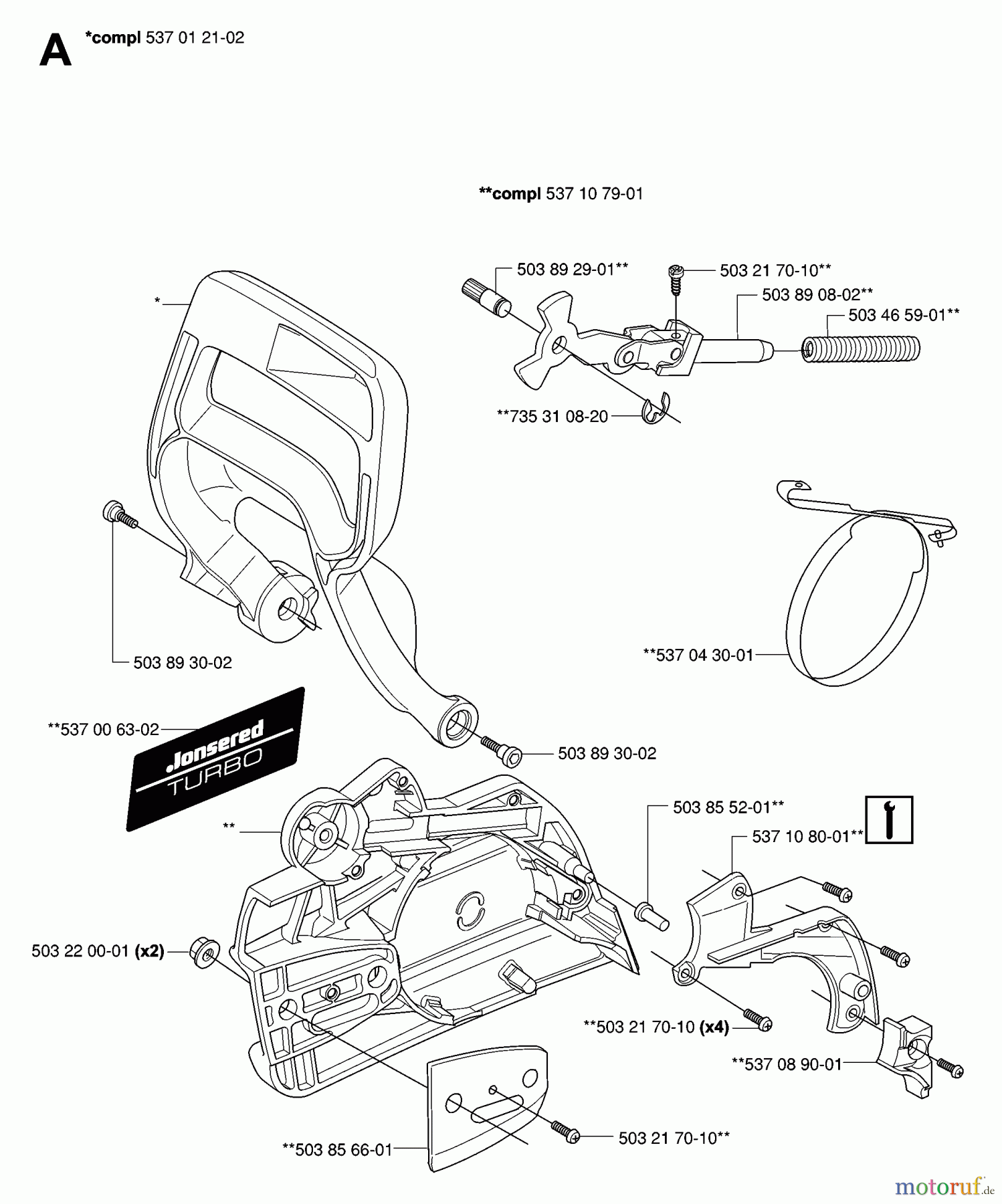  Jonsered Motorsägen CS2150 - Jonsered Chainsaw (2007-01) CHAIN BRAKE CLUTCH COVER