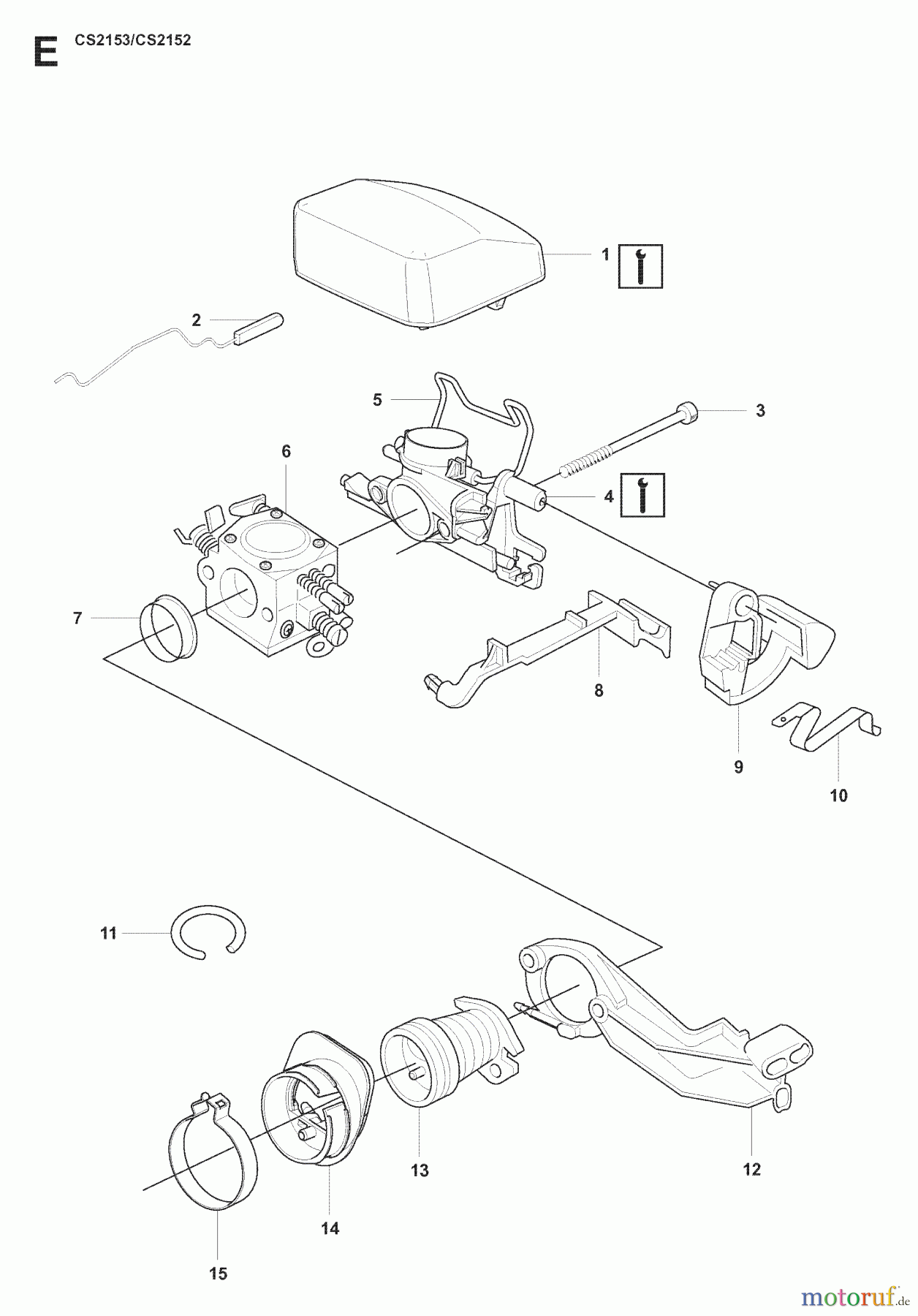  Jonsered Motorsägen CS2153 - Jonsered Chainsaw (2007-08) CARBURETOR AIR FILTER