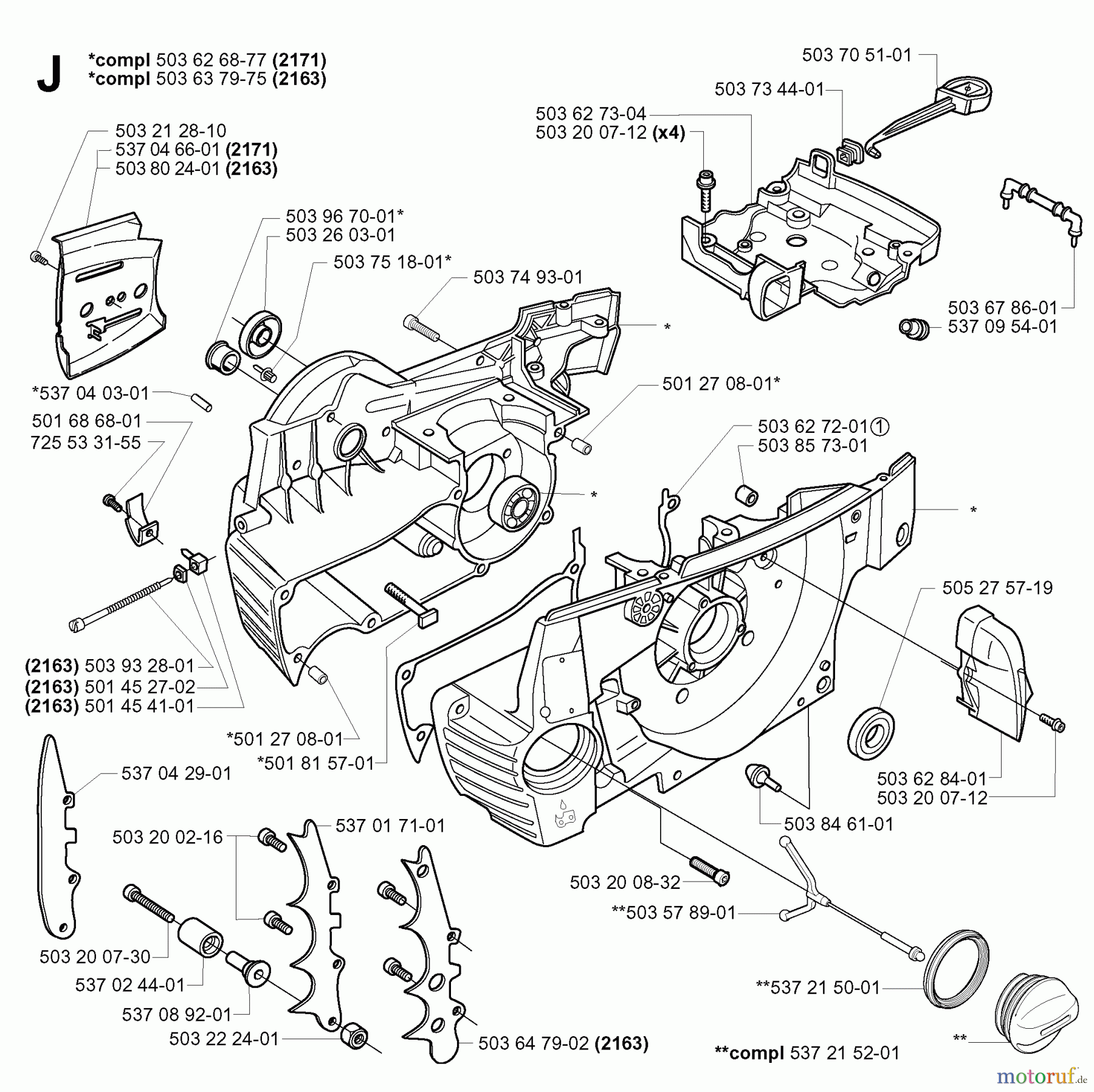  Jonsered Motorsägen CS2163 - Jonsered Chainsaw (2005-05) CRANKCASE