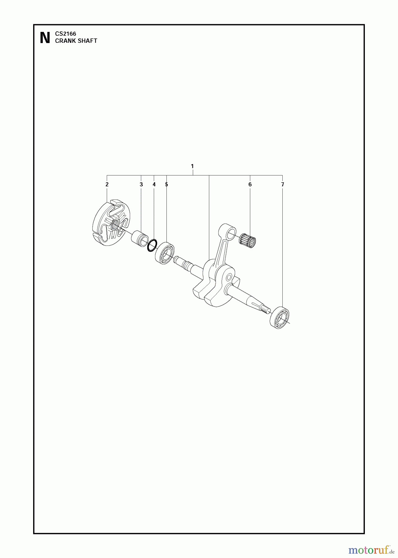  Jonsered Motorsägen CS2166 - Jonsered Chainsaw (2011-03) CRANKSHAFT