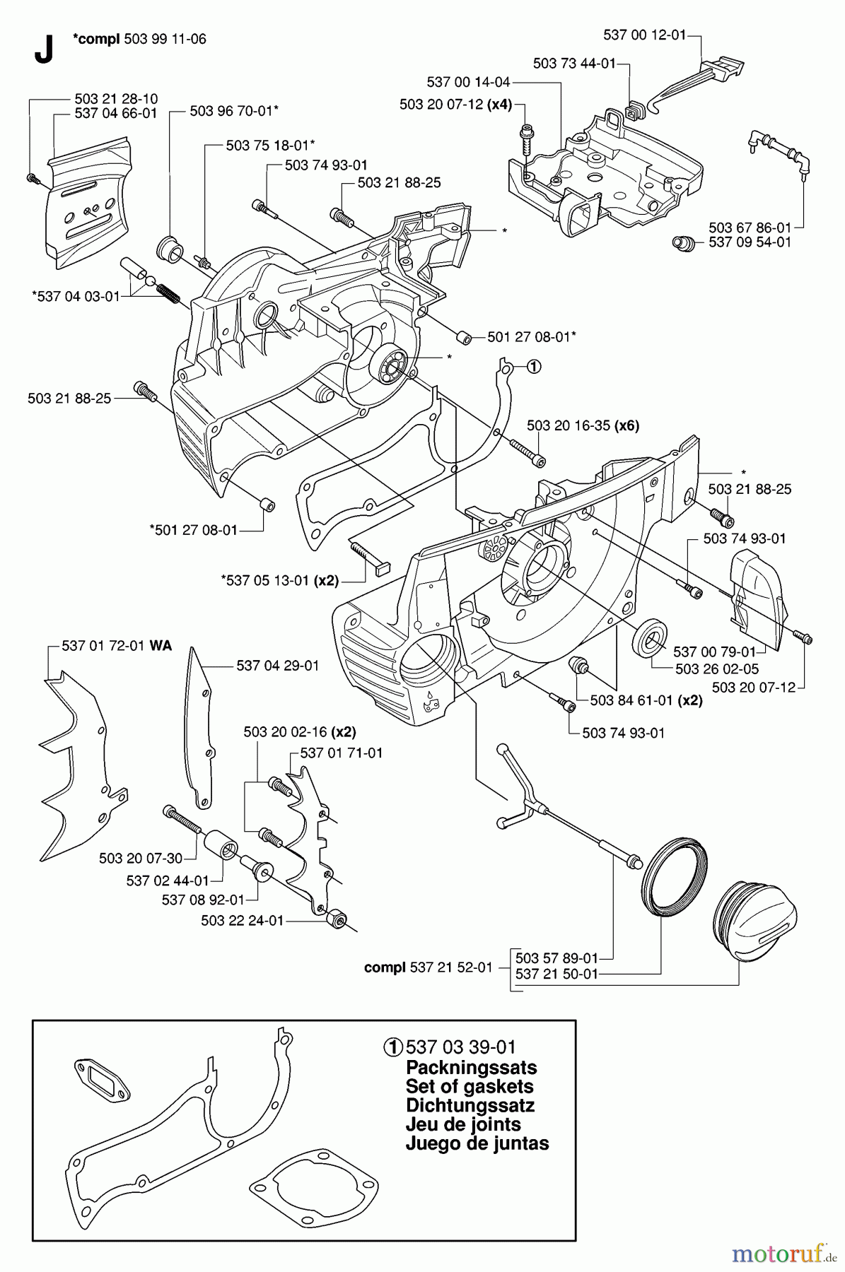  Jonsered Motorsägen CS2186 - Jonsered Chainsaw (2007-01) CRANKCASE