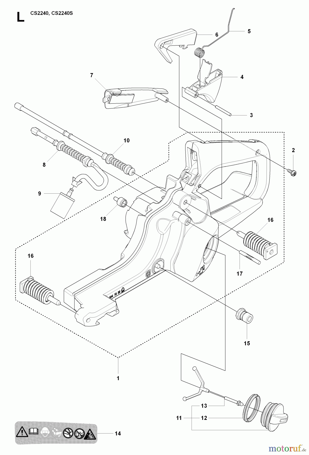  Jonsered Motorsägen CS2240 S - Jonsered Chainsaw (2009-02) FUEL TANK