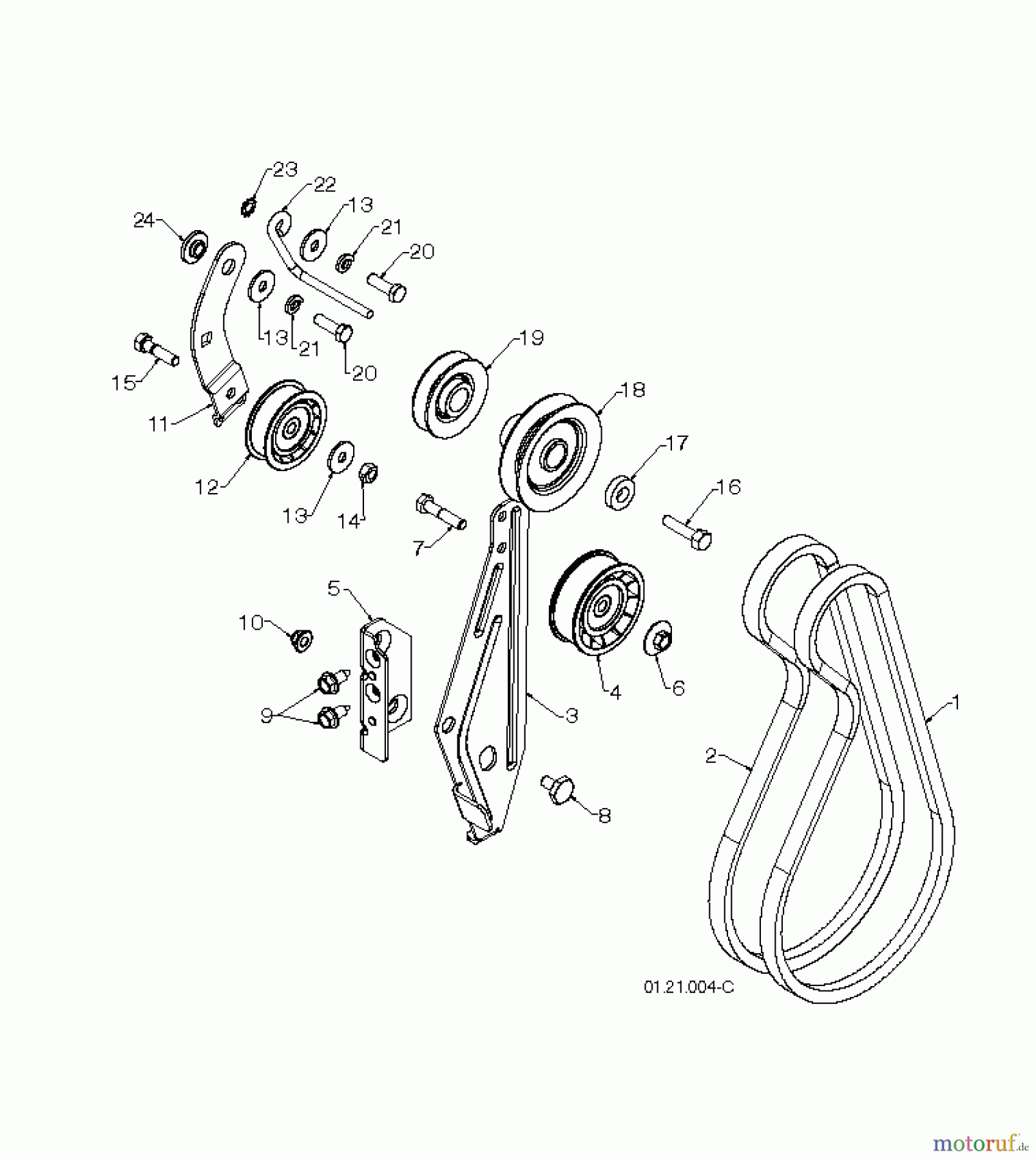  Jonsered Schneefräsen ST 2109 E (96191004001) - Jonsered Snow Thrower (2010-08) BELT GUARD PULLEY