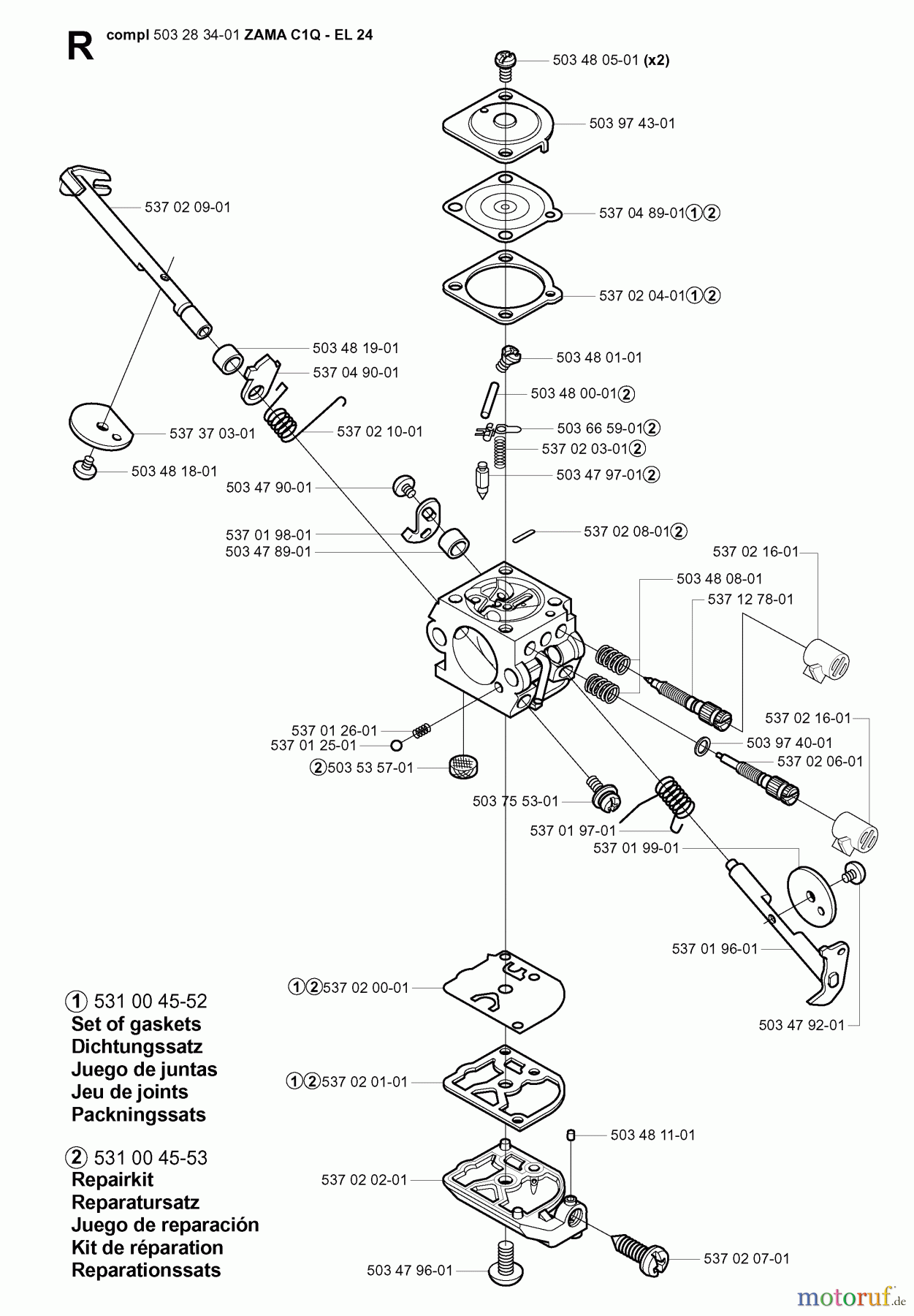  Jonsered Motorsensen, Trimmer GT2125 - Jonsered String/Brush Trimmer (2005-01) CARBURETOR DETAILS