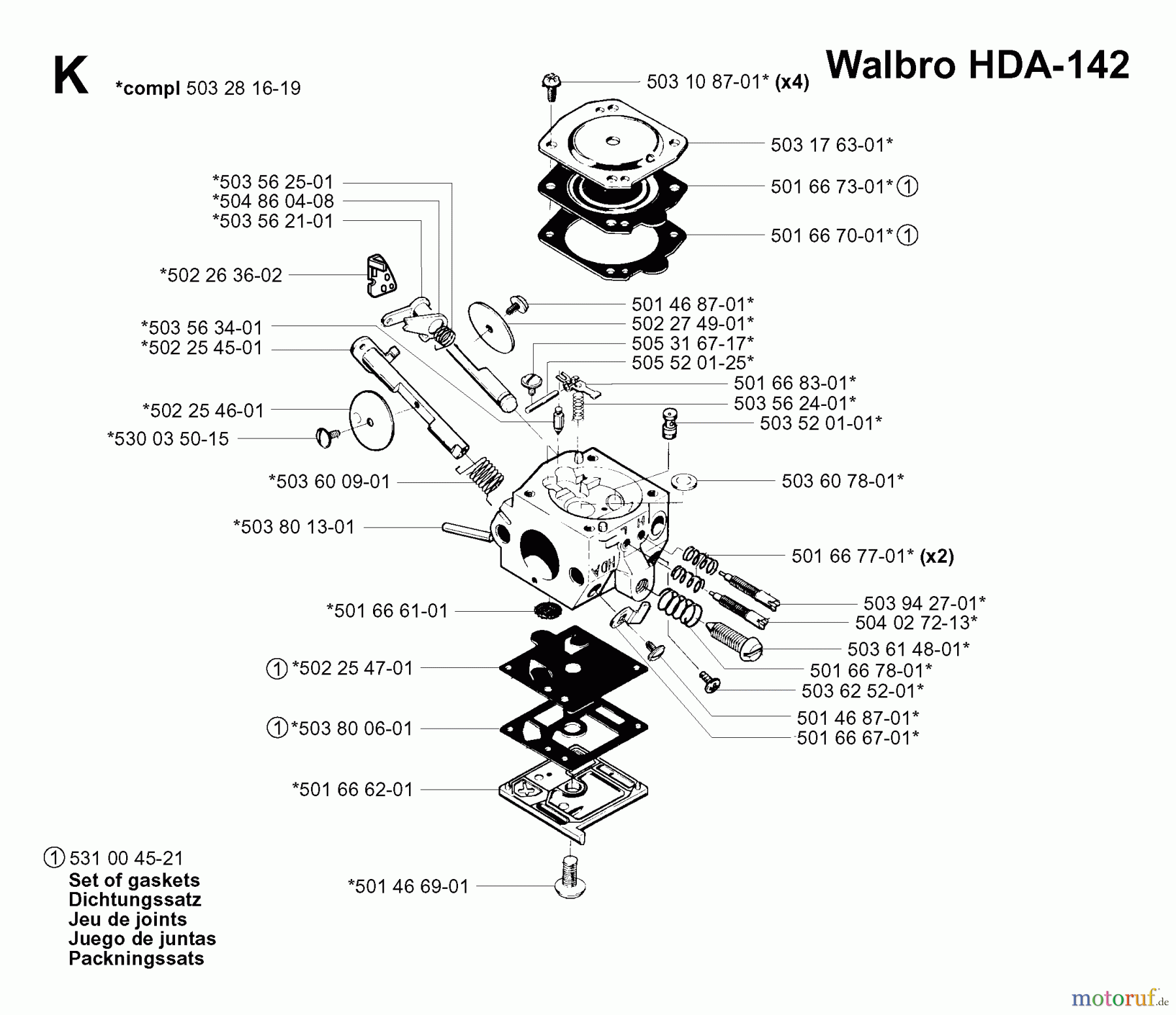  Jonsered Motorsensen, Trimmer RS52 - Jonsered String/Brush Trimmer (2001-05) CARBURETOR DETAILS #1