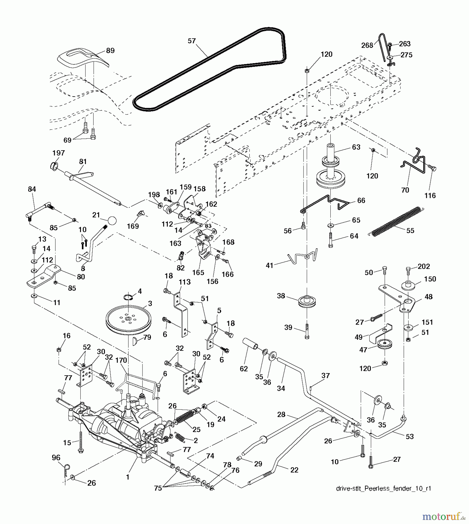  Jonsered Rasen  und Garten Traktoren LT2113 (96011026608) - Jonsered Lawn & Garden Tractor (2013-05) DRIVE