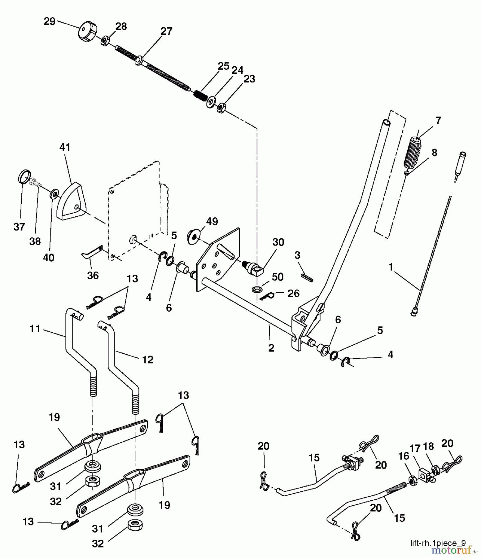  Jonsered Rasen  und Garten Traktoren LT2113 CM (96061022406) - Jonsered Lawn & Garden Tractor (2011-09) MOWER LIFT / DECK LIFT