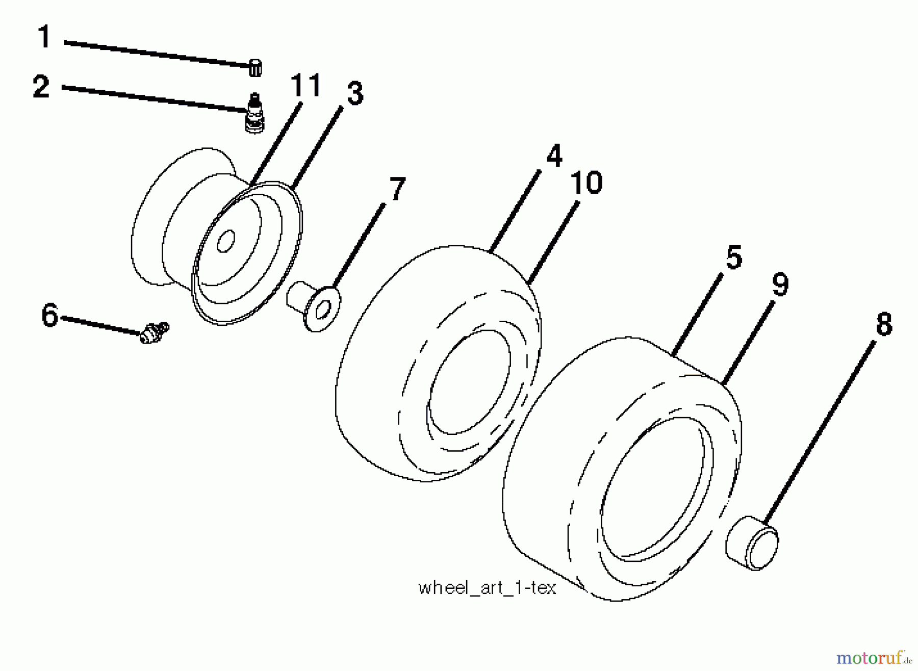  Jonsered Rasen  und Garten Traktoren LT2213 C (96051000903) - Jonsered Lawn & Garden Tractor (2013-05) WHEELS TIRES