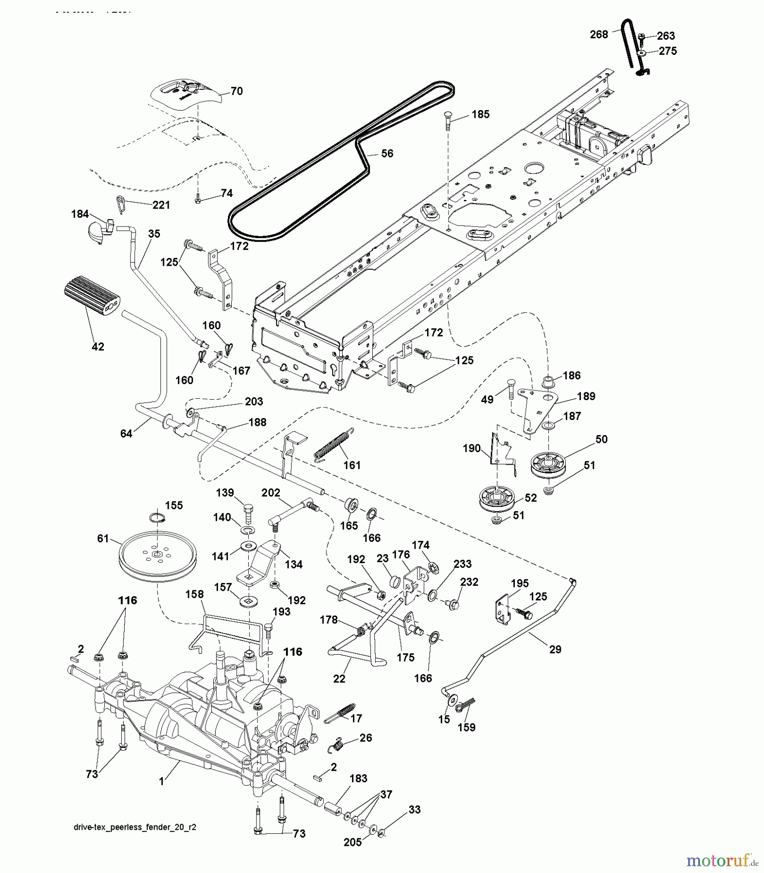  Jonsered Rasen  und Garten Traktoren LT2216 (96041010203) - Jonsered Lawn & Garden Tractor (2010-08) DRIVE