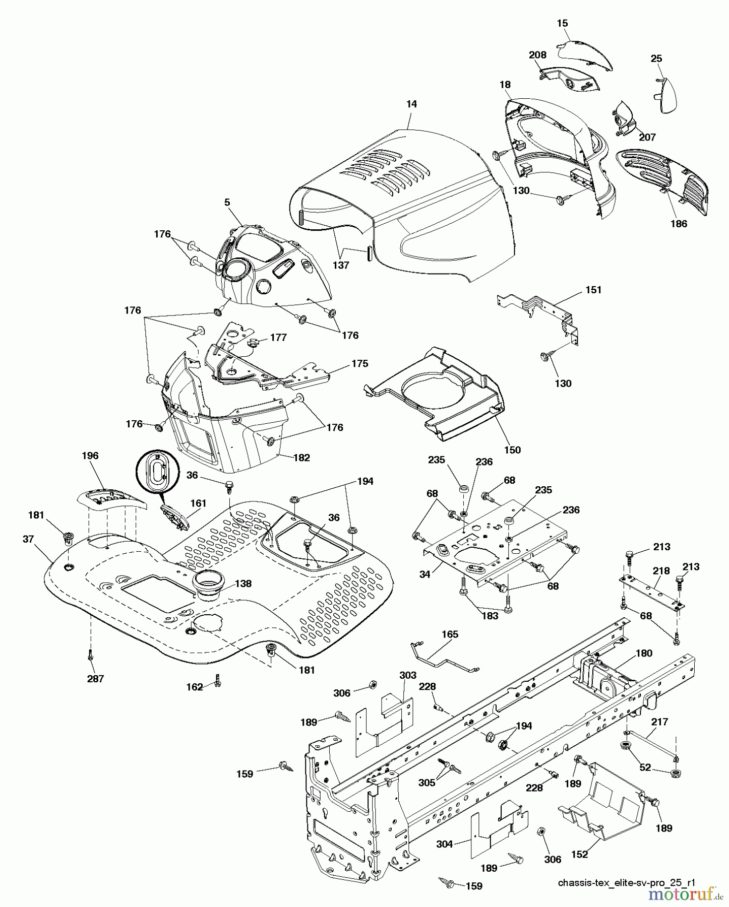  Jonsered Rasen  und Garten Traktoren LT2216 A2 (96041018101) - Jonsered Lawn & Garden Tractor (2010-08) CHASSIS ENCLOSURES