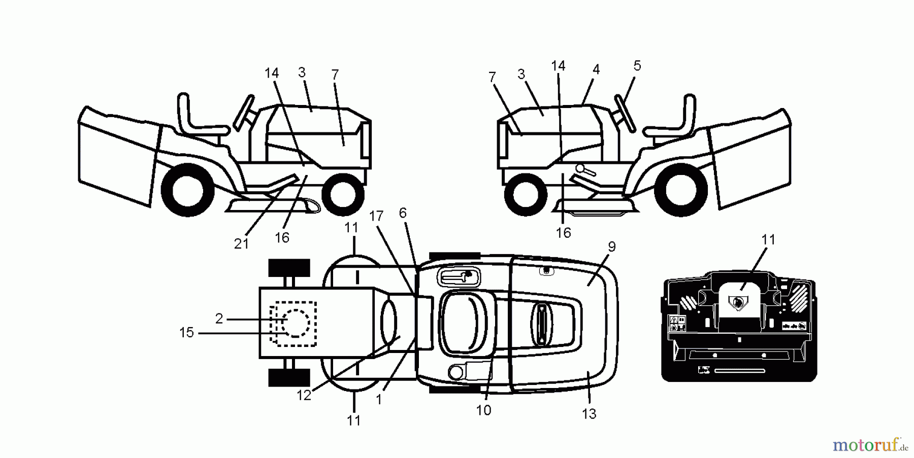  Jonsered Rasen  und Garten Traktoren LT2216 CM (96061023701) - Jonsered Lawn & Garden Tractor (2009-01) DECALS