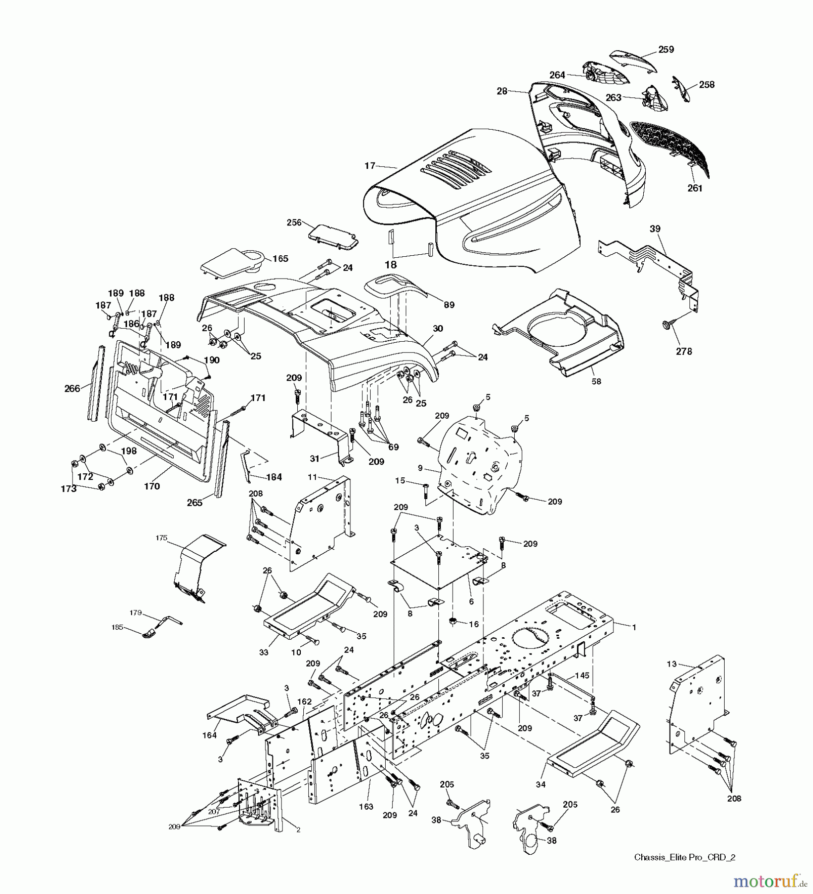  Jonsered Rasen  und Garten Traktoren LT2216 CMA2 (96061020302) - Jonsered Lawn & Garden Tractor (2008-01) CHASSIS ENCLOSURES