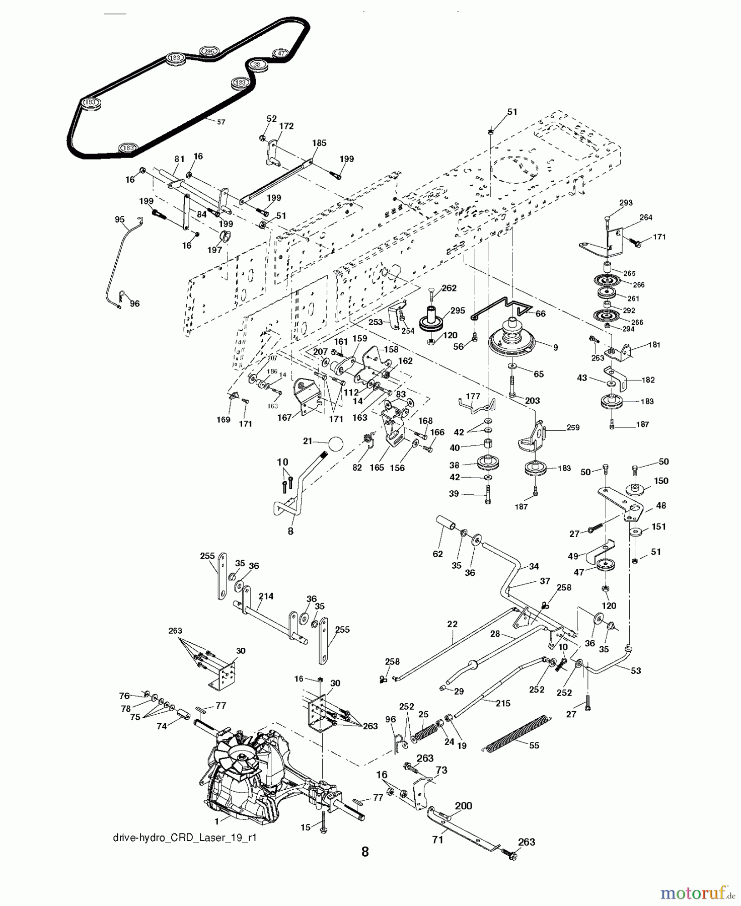  Jonsered Rasen  und Garten Traktoren LT2216 CMA2 (96061020302) - Jonsered Lawn & Garden Tractor (2008-01) DRIVE