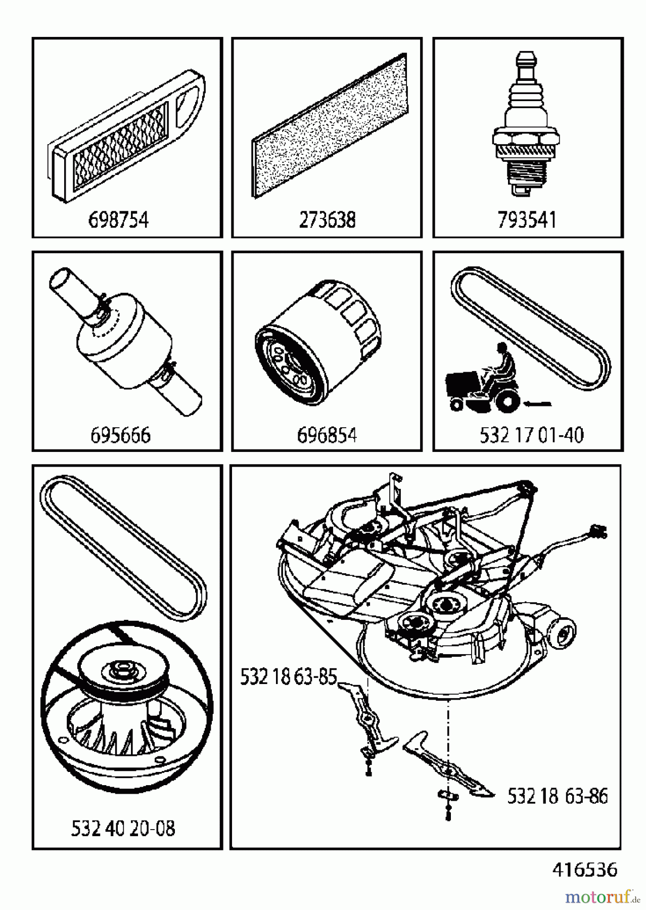  Jonsered Rasen  und Garten Traktoren LT2216 CMA2 (96061024400) - Jonsered Lawn & Garden Tractor (2009-01) FREQUENTLY USED PARTS