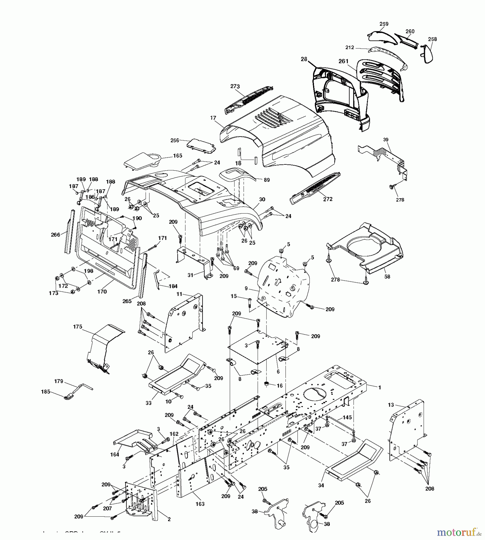  Jonsered Rasen  und Garten Traktoren LT2216 CMA2 (96061028200) - Jonsered Lawn & Garden Tractor (2010-01) CHASSIS ENCLOSURES