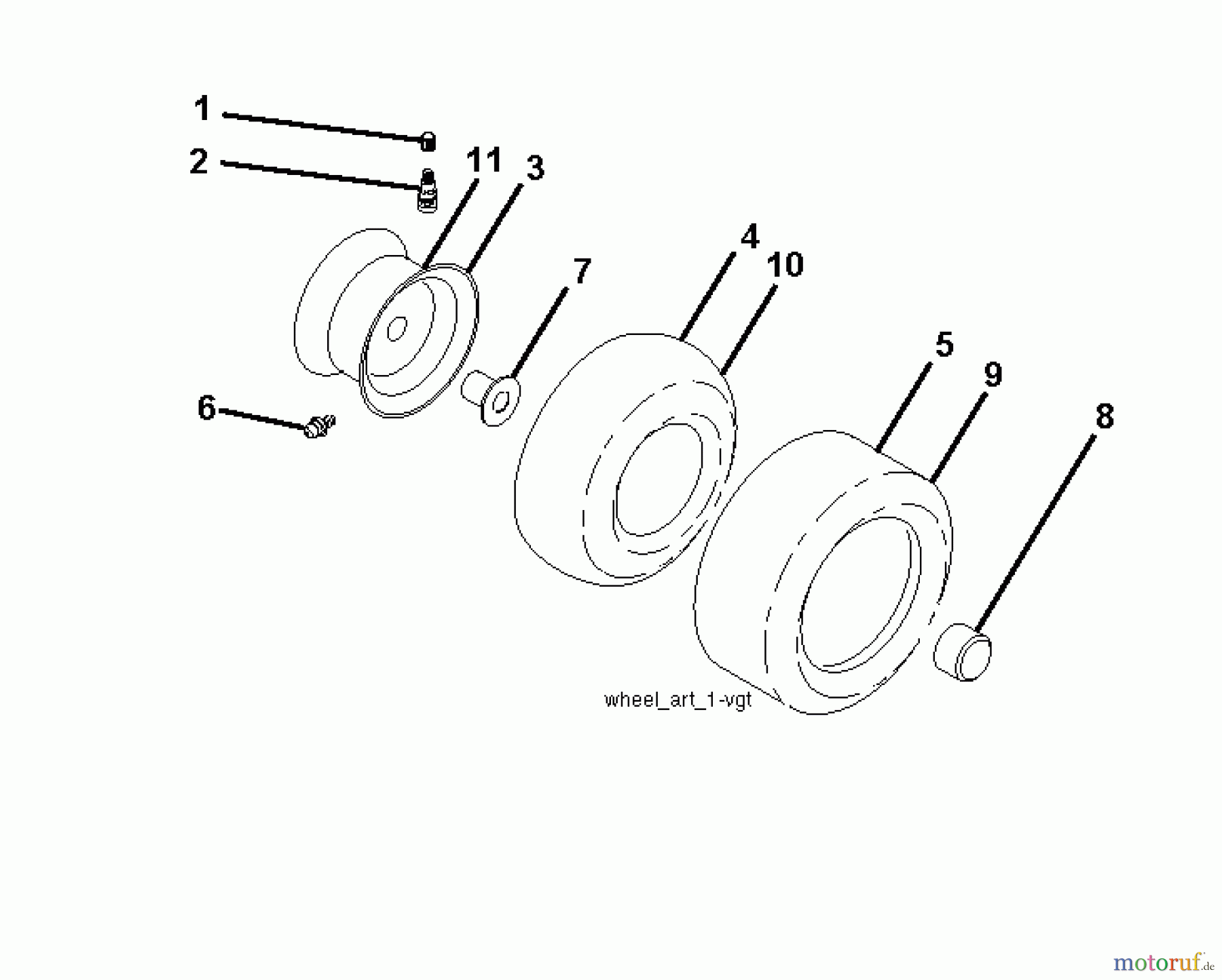  Jonsered Rasen  und Garten Traktoren LT2218 A (96041010502) - Jonsered Lawn & Garden Tractor (2010-03) WHEELS TIRES