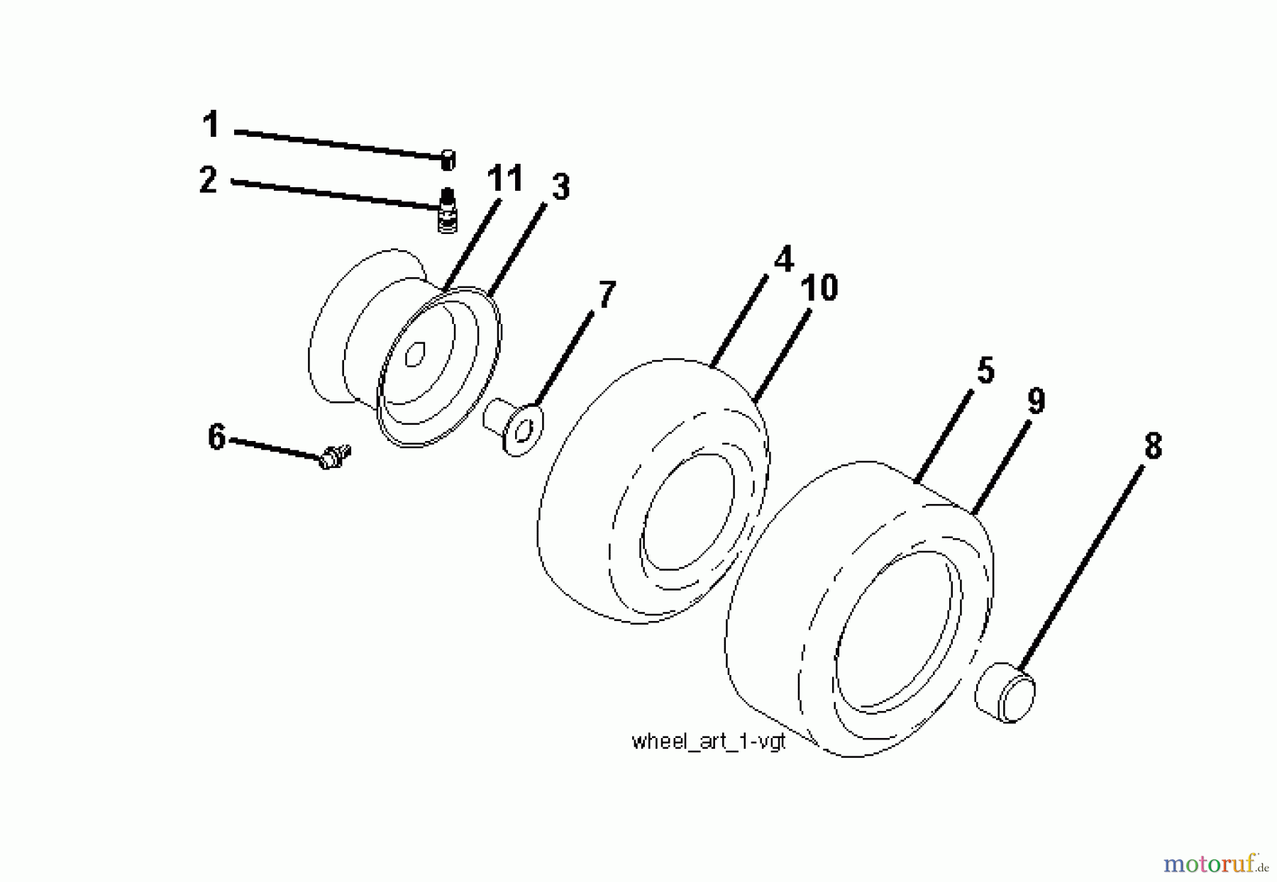 Jonsered Rasen und Garten Traktoren LT2218 A2 (96041010901) - Jonsered Lawn & Garden Tractor (2010-02) WHEELS TIRES