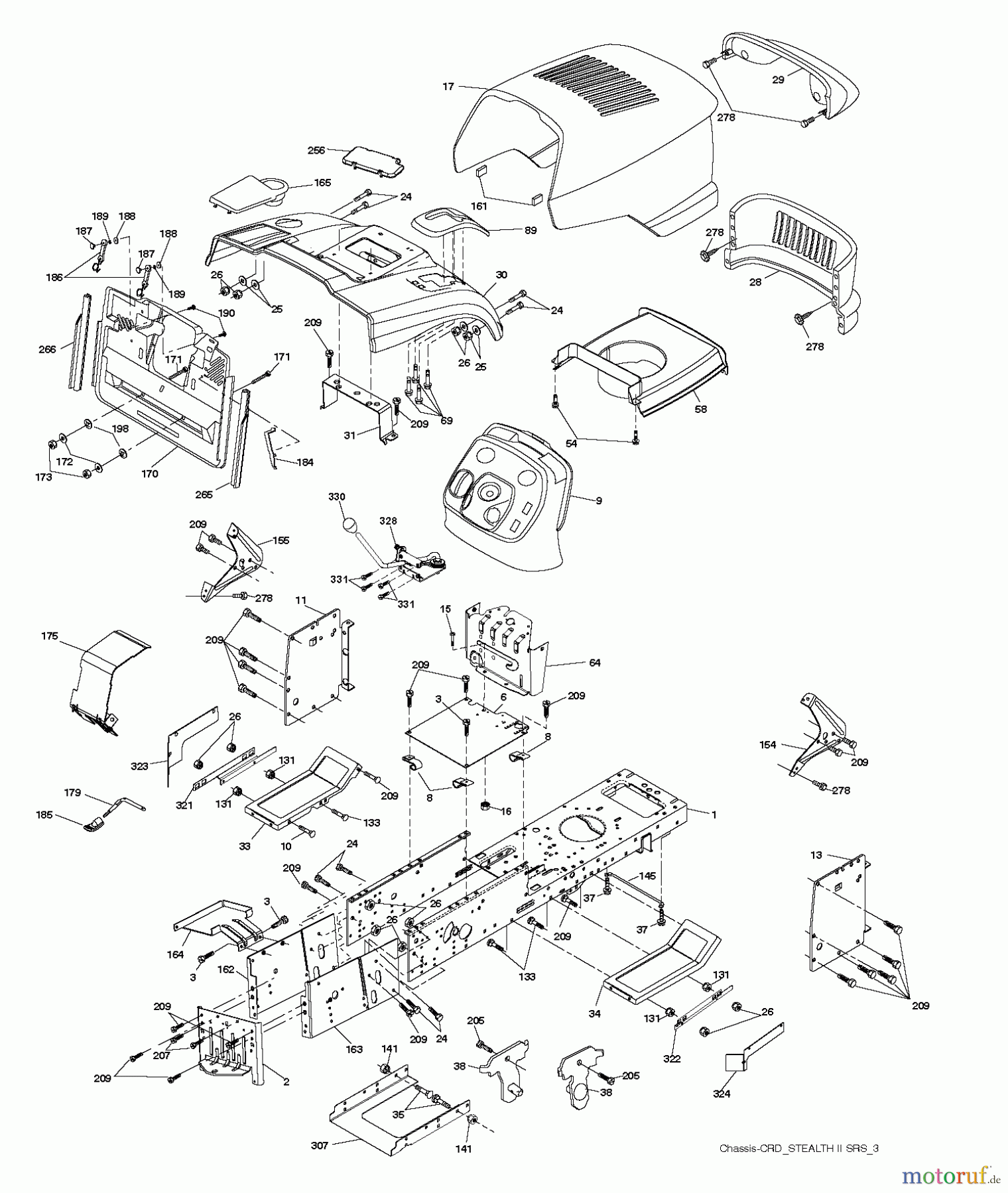  Jonsered Rasen  und Garten Traktoren LT2218 CMA2 (96061032300) - Jonsered Lawn & Garden Tractor (2010-11) CHASSIS ENCLOSURES