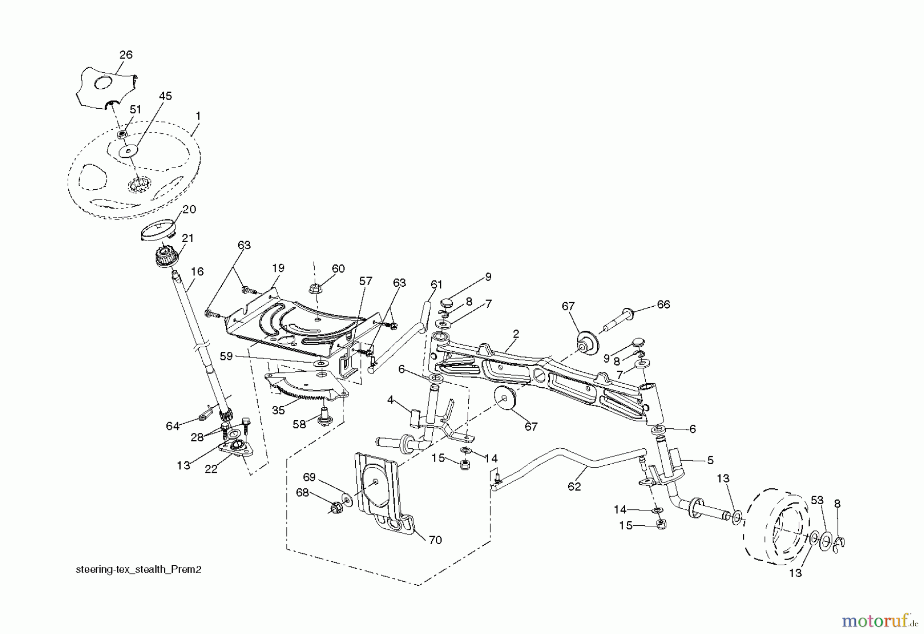  Jonsered Rasen  und Garten Traktoren LT2223 A2 (96041004001) - Jonsered Lawn & Garden Tractor (2007-05) STEERING