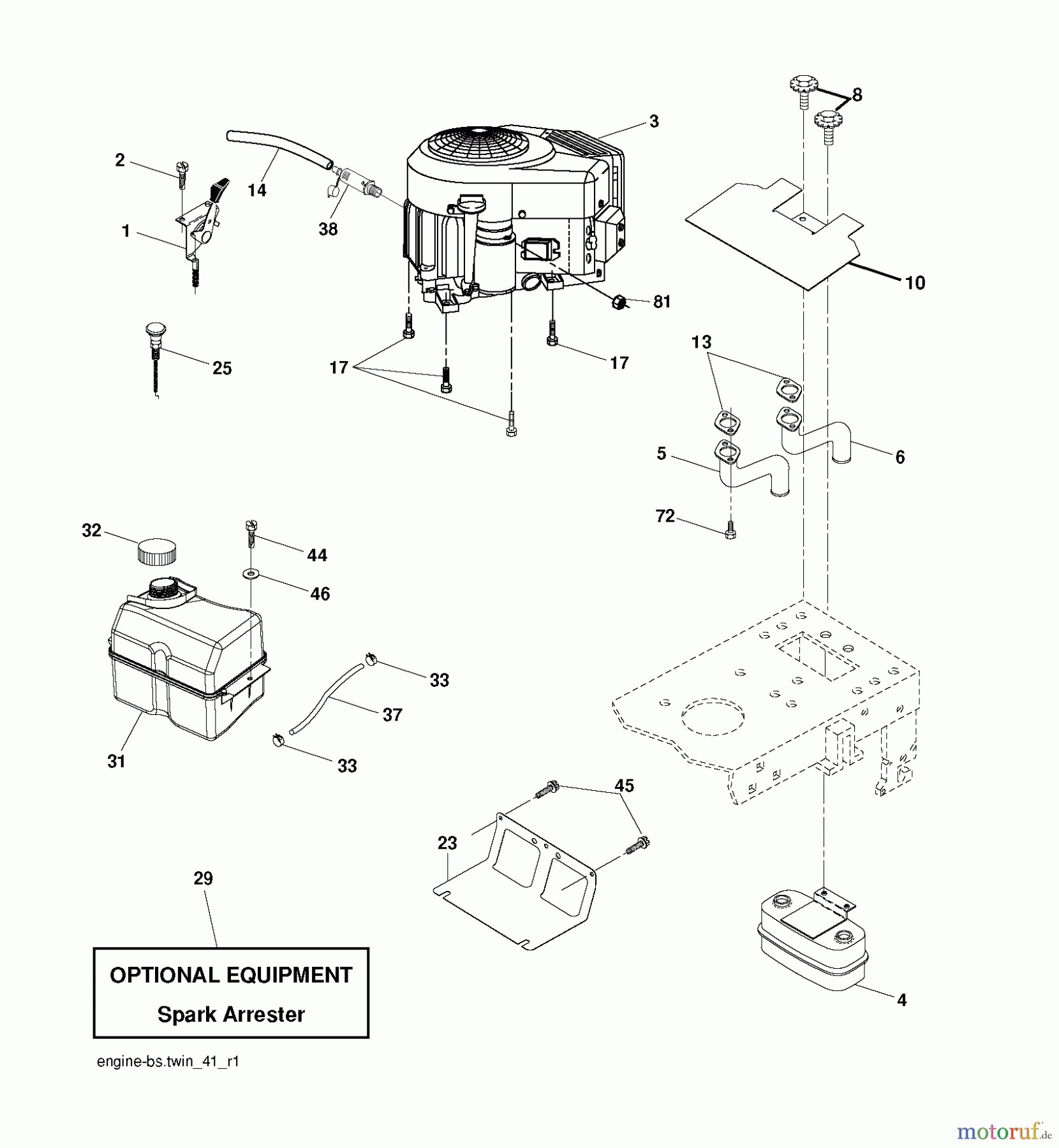  Jonsered Rasen  und Garten Traktoren LT2223 CMA2 (96061024200) - Jonsered Lawn & Garden Tractor (2009-01) ENGINE