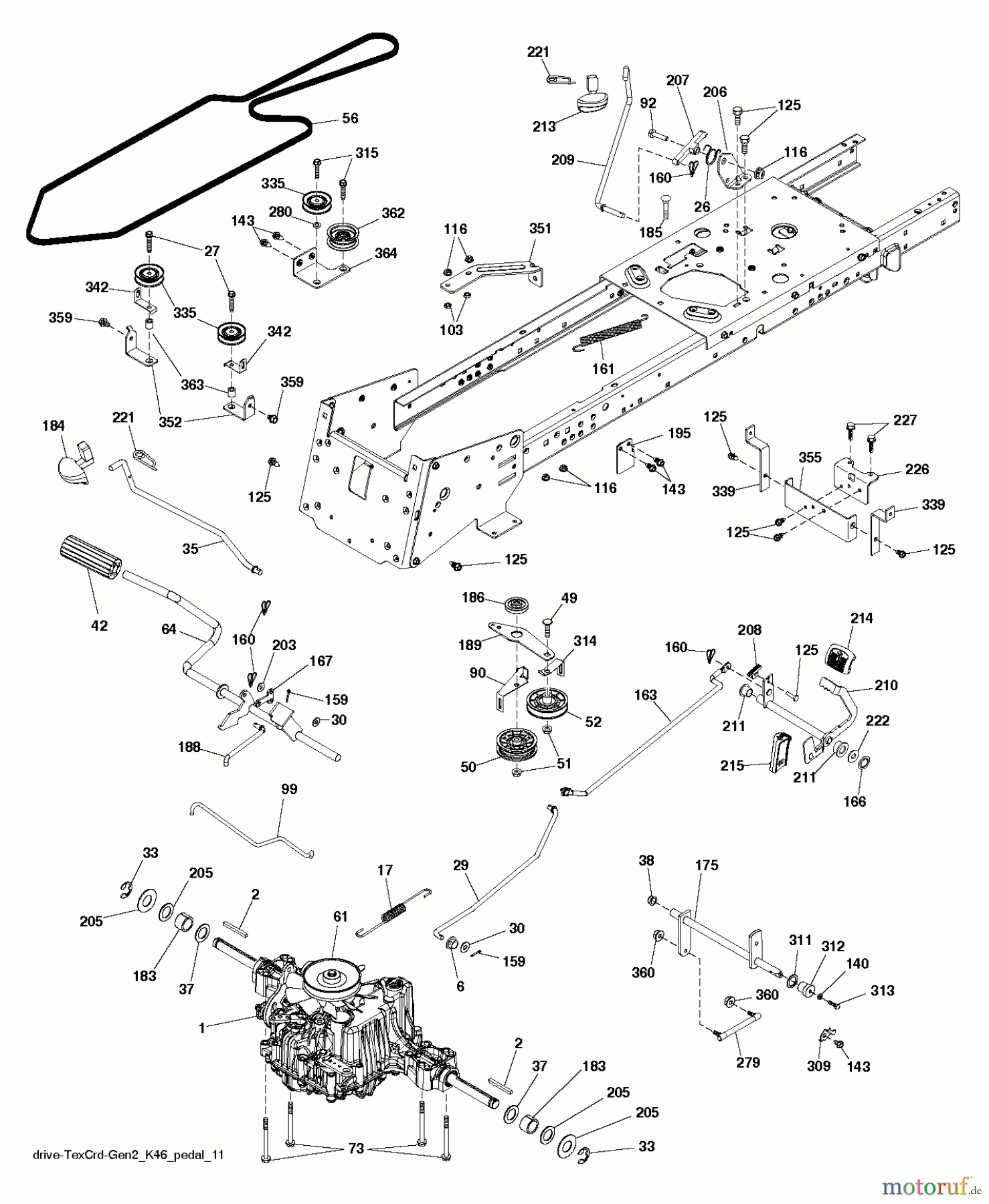  Jonsered Rasen  und Garten Traktoren LT2320 CMA2 (96051011200) - Jonsered Lawn & Garden Tractor (2013-06) DRIVE