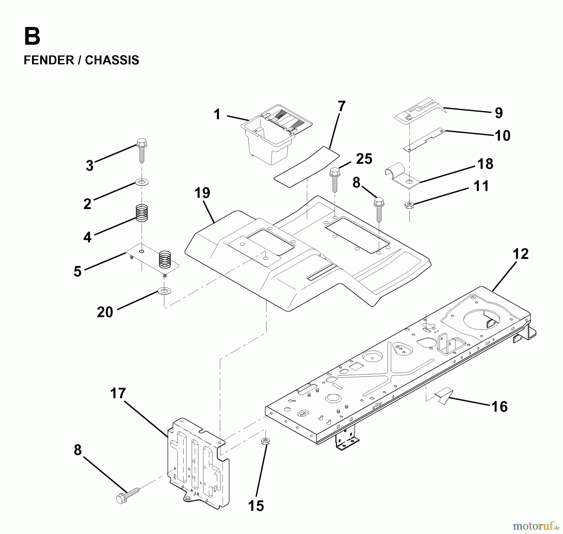  Jonsered Rasen  und Garten Traktoren LR12 (1998-04) - Jonsered Lawn & Garden Tractor (Canada) CHASSIS ENCLOSURES