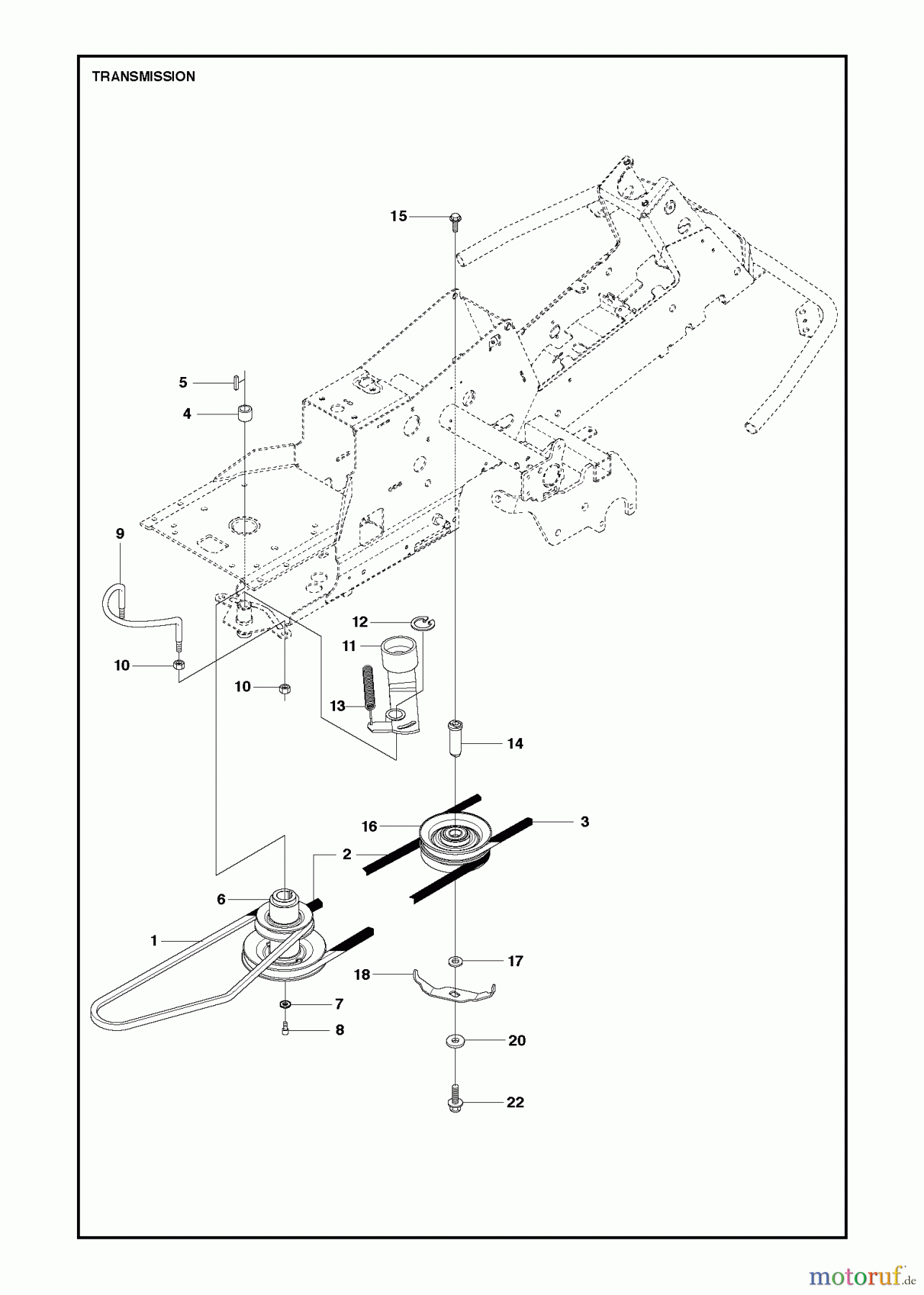  Jonsered Reitermäher FR2218 FA2 4x4 (967179401) - Jonsered Rear-Engine Riding Mower (2013) TRANSMISSION