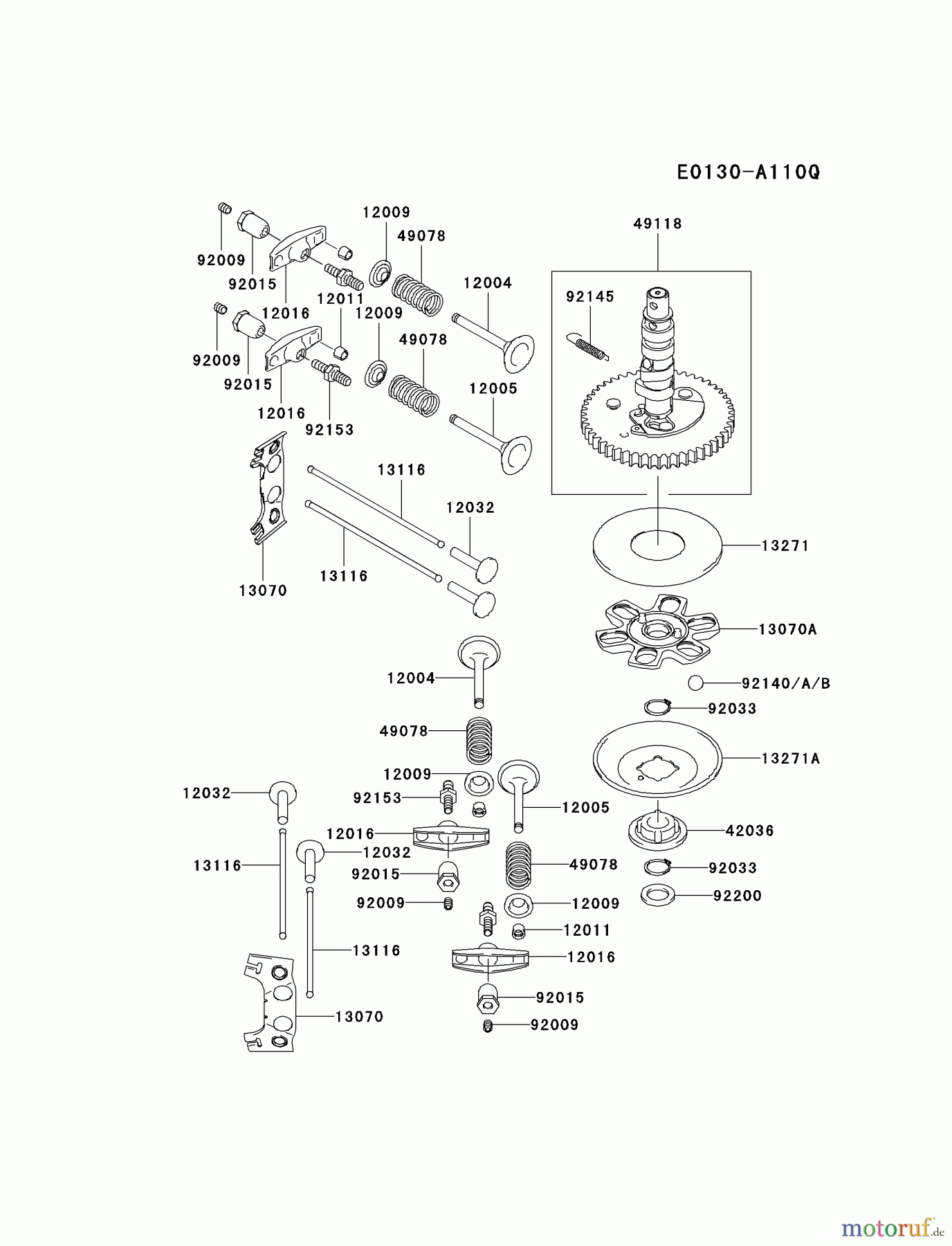  Kawasaki Motoren Motoren Vertikal FA210V - AS02 bis FH641V - DS24 FH430V-AS34 - Kawasaki FH430V 4-Stroke Engine VALVE/CAMSHAFT