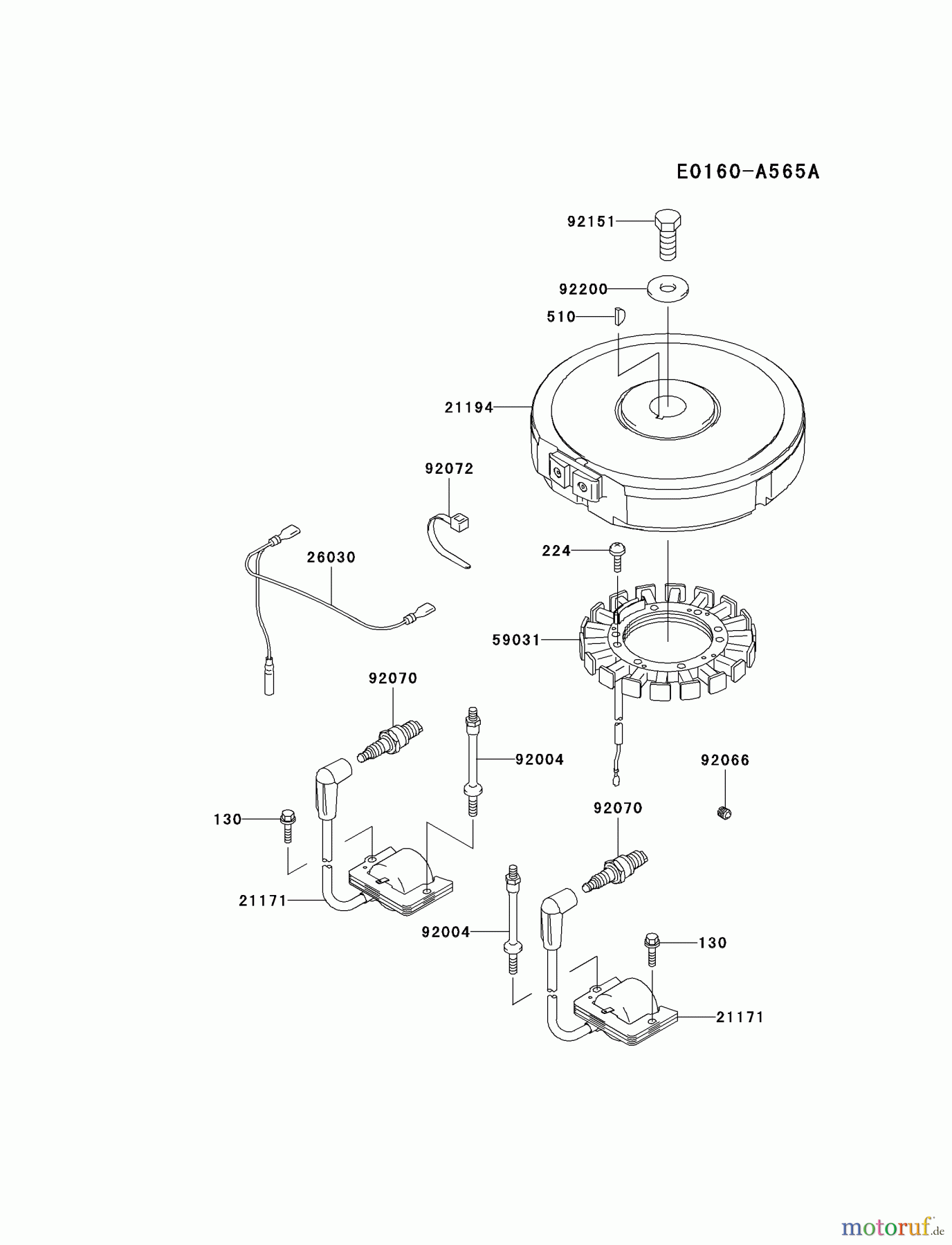  Kawasaki Motoren Motoren Vertikal FA210V - AS02 bis FH641V - DS24 FH451V-AS02 - Kawasaki FH451V 4-Stroke Engine ELECTRIC-EQUIPMENT