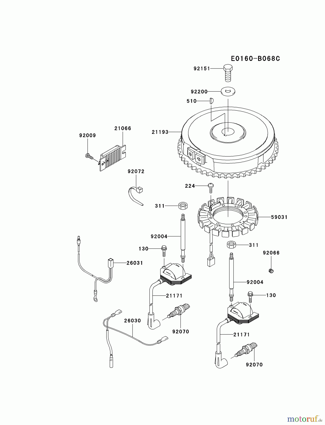  Kawasaki Motoren Motoren Vertikal FA210V - AS02 bis FH641V - DS24 FH580V-AS38 - Kawasaki FH580V 4-Stroke Engine ELECTRIC-EQUIPMENT