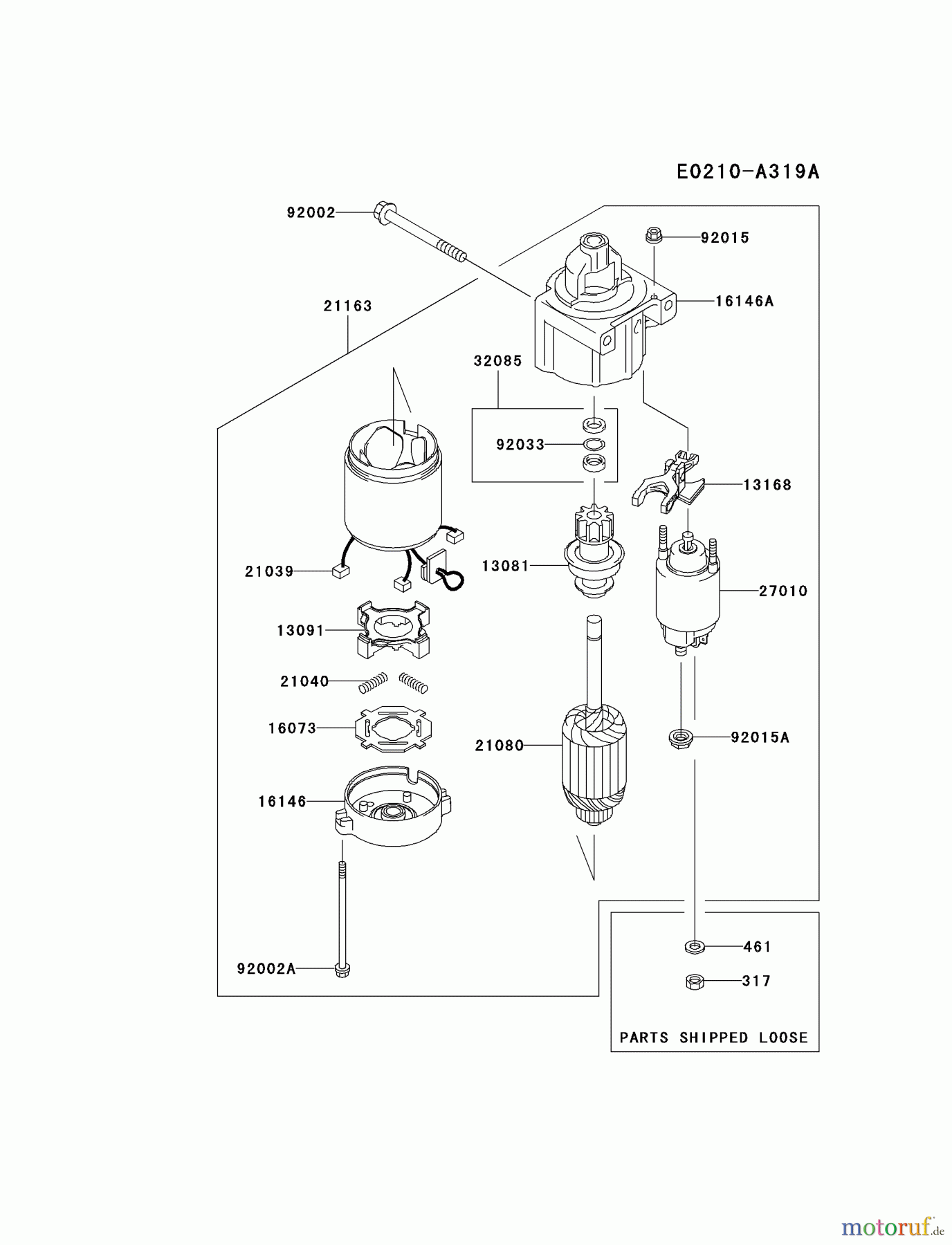  Kawasaki Motoren Motoren Vertikal FH641V - DS25 bis FS481V - BS13 FH721V-BS28 - Kawasaki FH721V 4-Stroke Engine STARTER