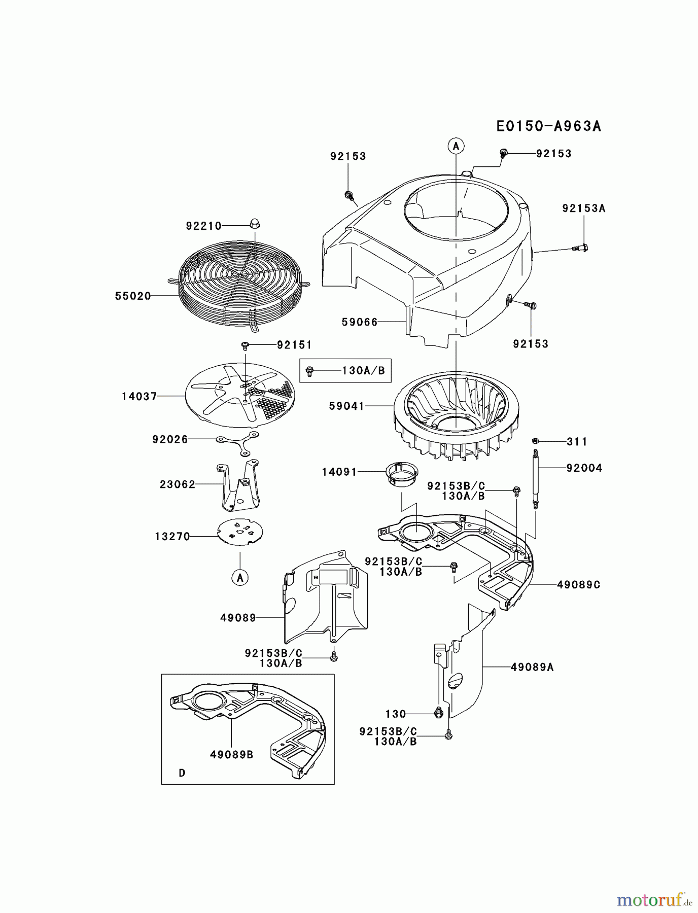  Kawasaki Motoren Motoren Vertikal FH641V - DS25 bis FS481V - BS13 FH641V-ES05 - Kawasaki FH641V 4-Stroke Engine COOLING-EQUIPMENT