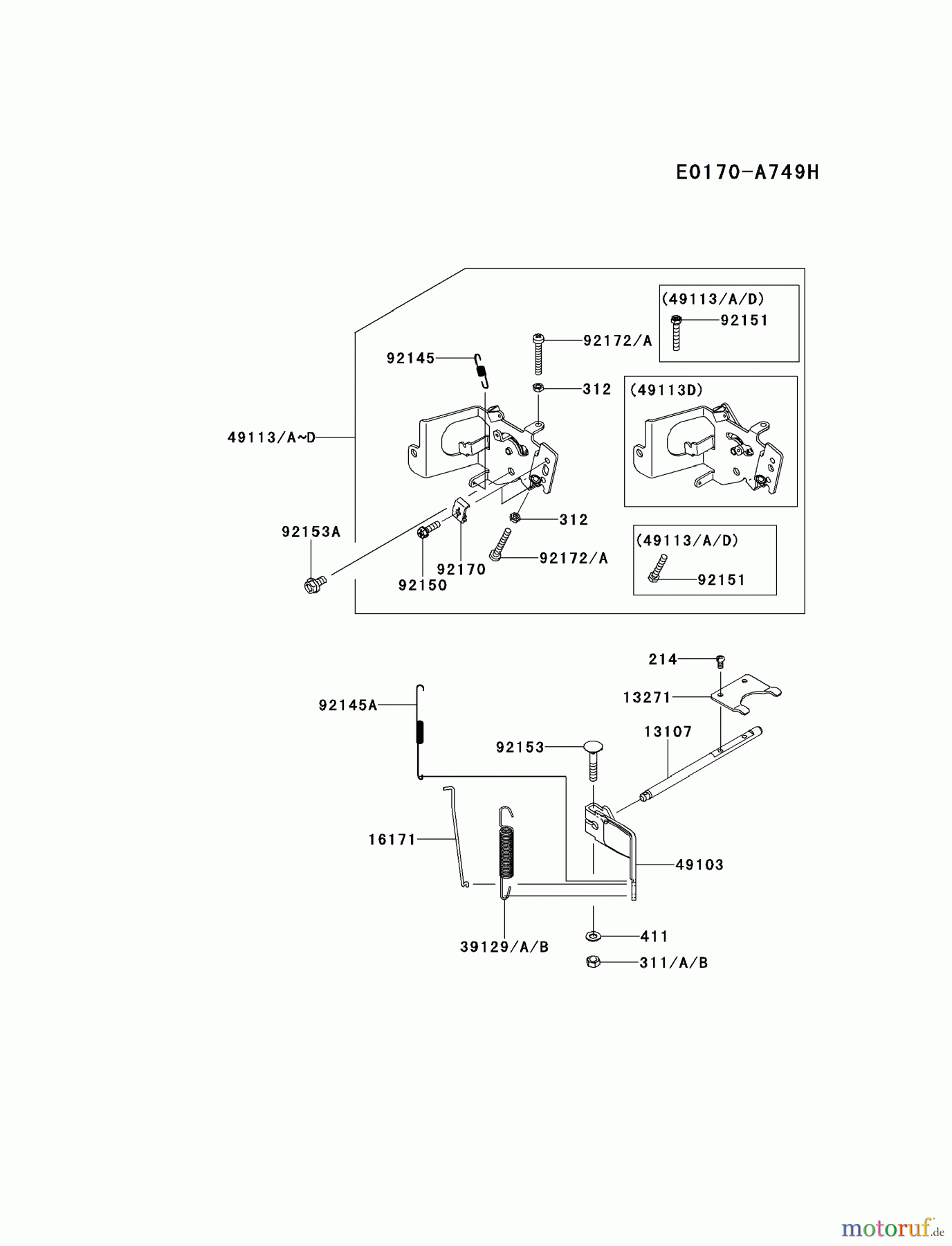  Kawasaki Motoren Motoren Vertikal FH641V - DS25 bis FS481V - BS13 FS481V-BS08 - Kawasaki FS481V 4-Stroke Engine CONTROL-EQUIPMENT