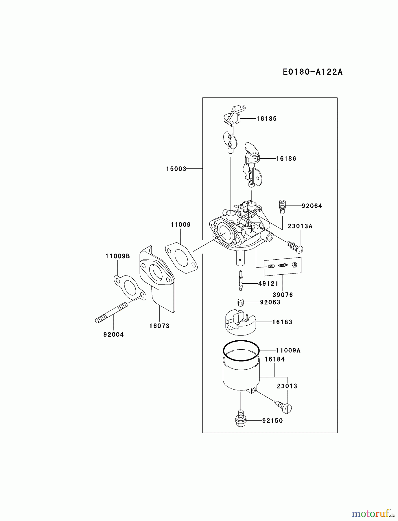  Kawasaki Motoren Motoren, Horizontal FE290D-CS20 - Kawasaki FE290D 4-Stroke Engine CARBURETOR