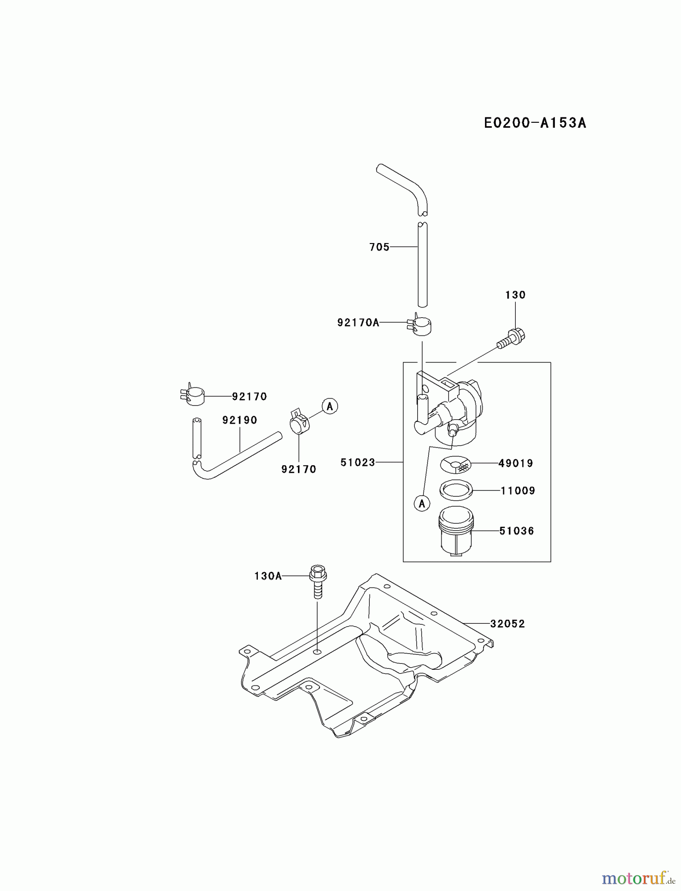  Kawasaki Motoren Motoren, Horizontal FE350D-AS07 - Kawasaki FE350D 4-Stroke Engine FUEL-TANK/FUEL-VALVE