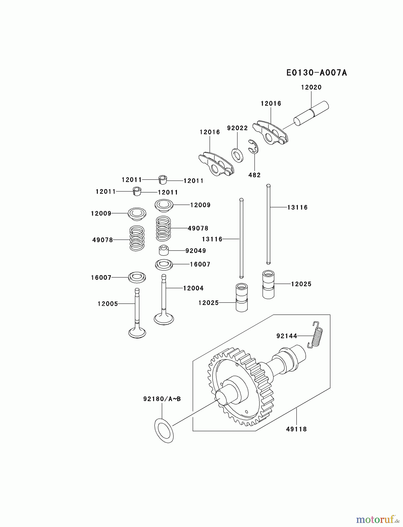  Kawasaki Motoren Motoren, Horizontal FE350D-AS05 - Kawasaki FE350D 4-Stroke Engine VALVE/CAMSHAFT