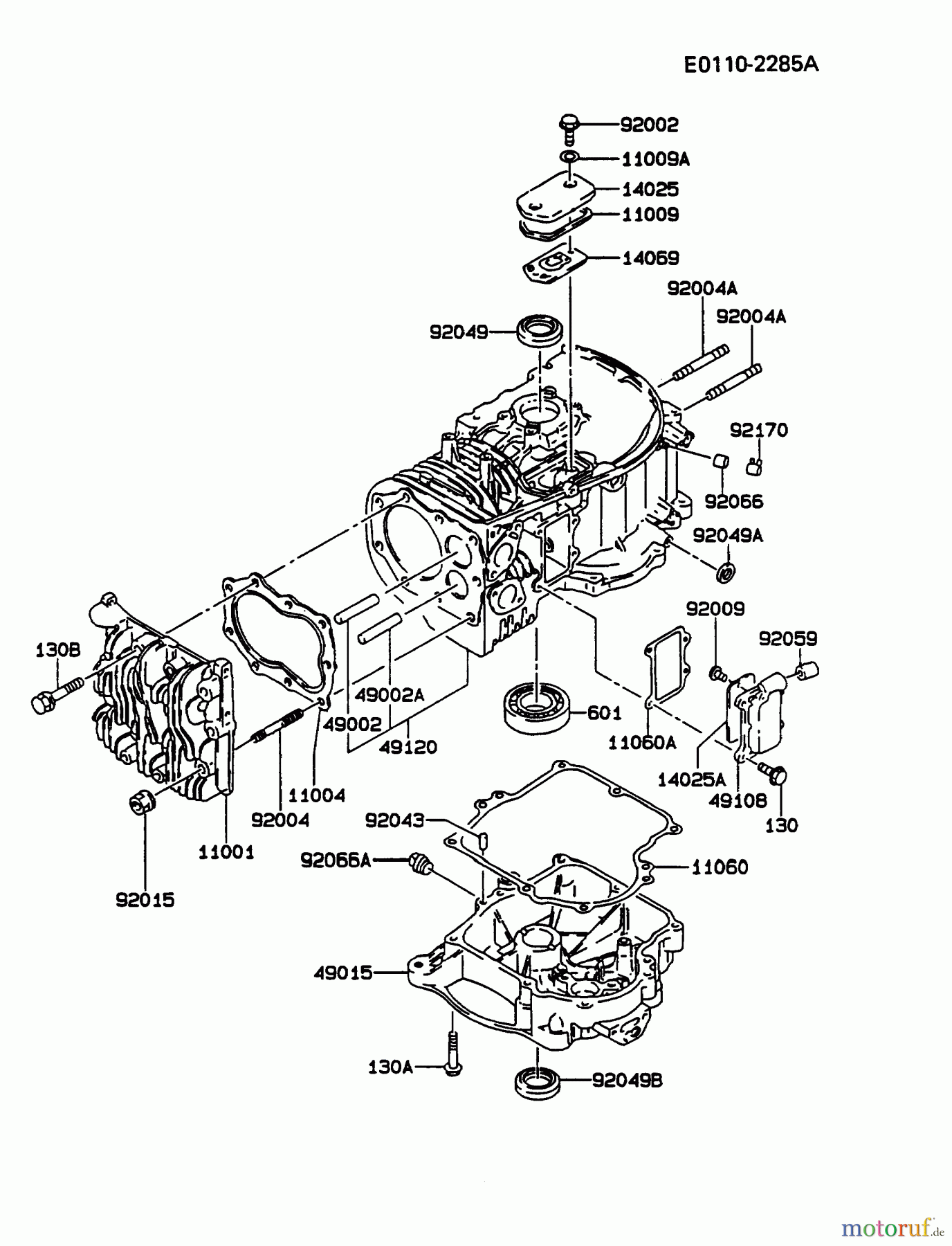  Kawasaki Motoren Motoren Vertikal FA210V - AS02 bis FH641V - DS24 FB460V-BS33 - Kawasaki FB460V 4-Stroke Engine CYLINDER/CRANKCASE